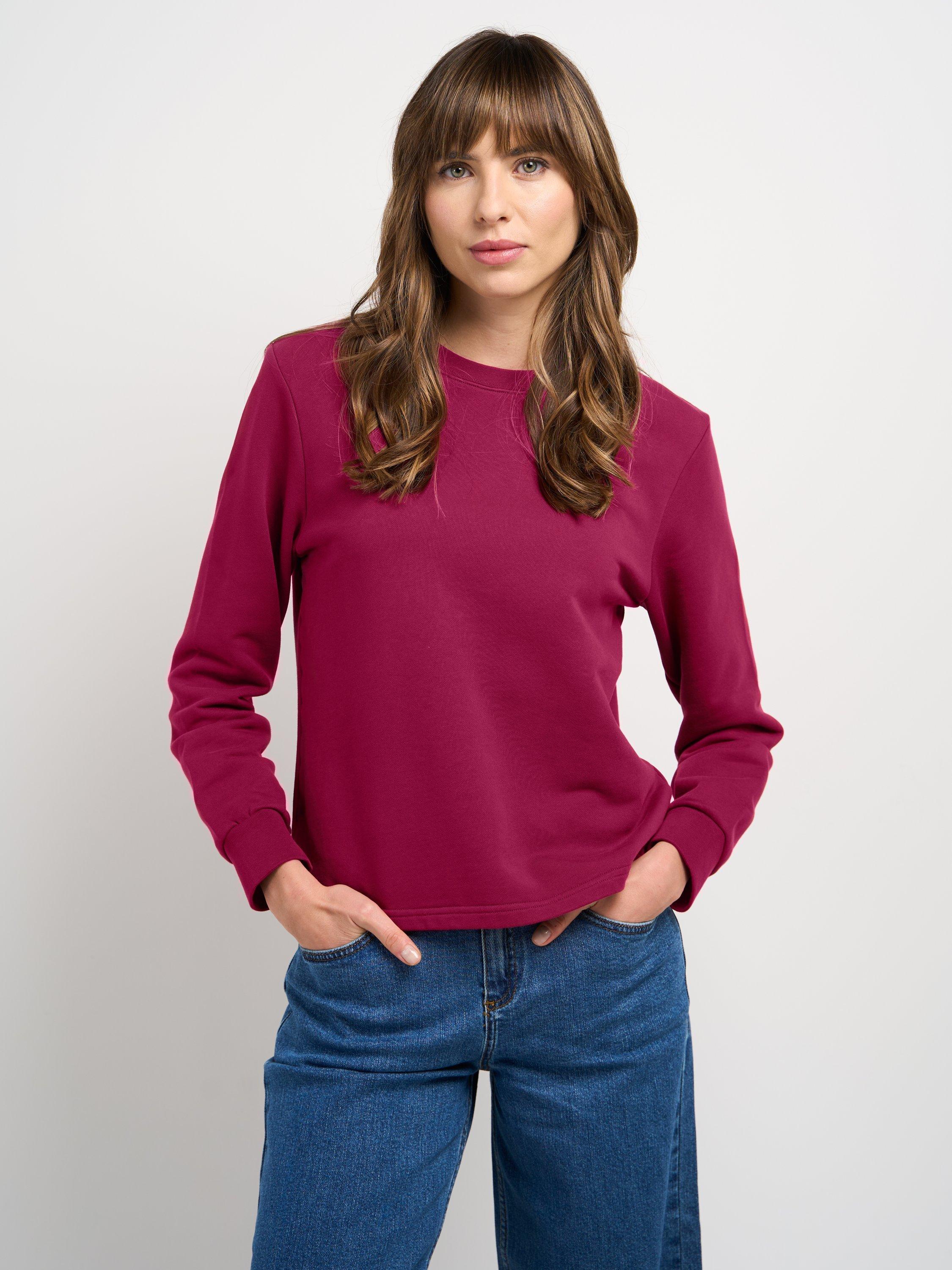 Product image 1 of 3, which shows Celtic & Co. Mollie Jersey Sweatshirt, Very Berry, 14