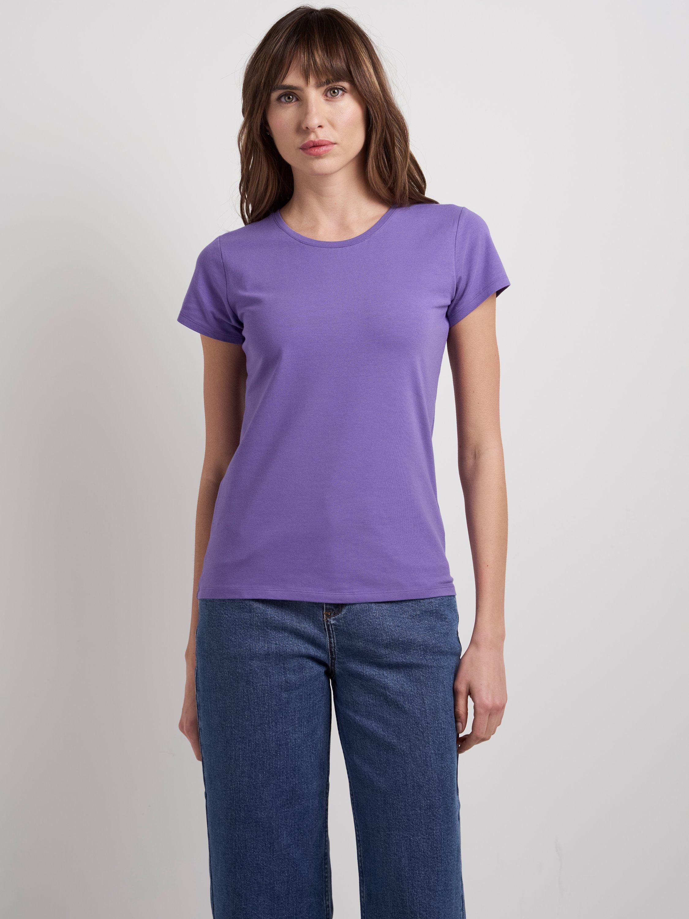 Product image 2 of 3, which shows Celtic & Co. Cotton Blend Round Neck T-Shirt, Bluebell, 8