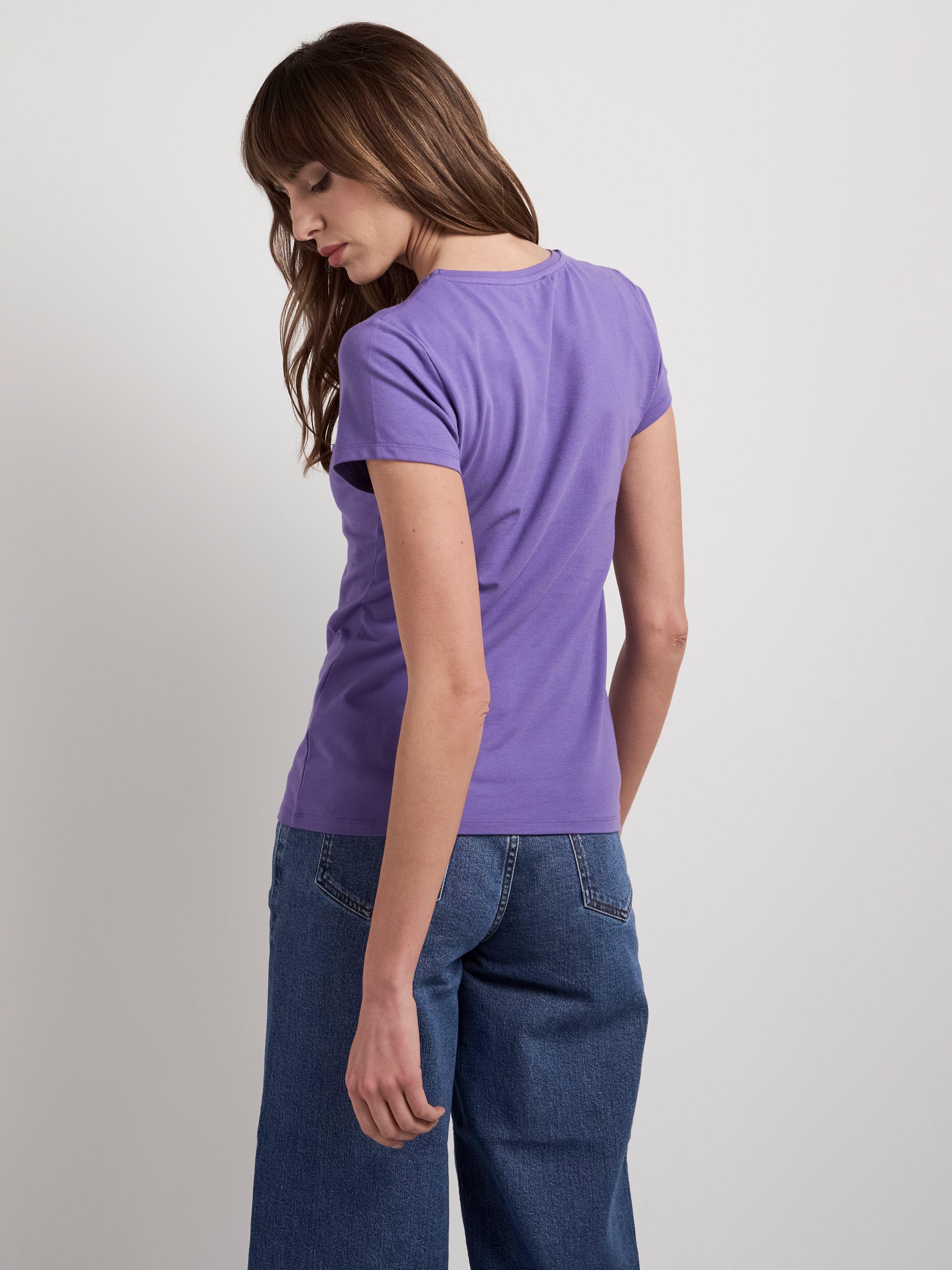 Product image 3 of 3, which shows Celtic & Co. Cotton Blend Round Neck T-Shirt, Bluebell, 8