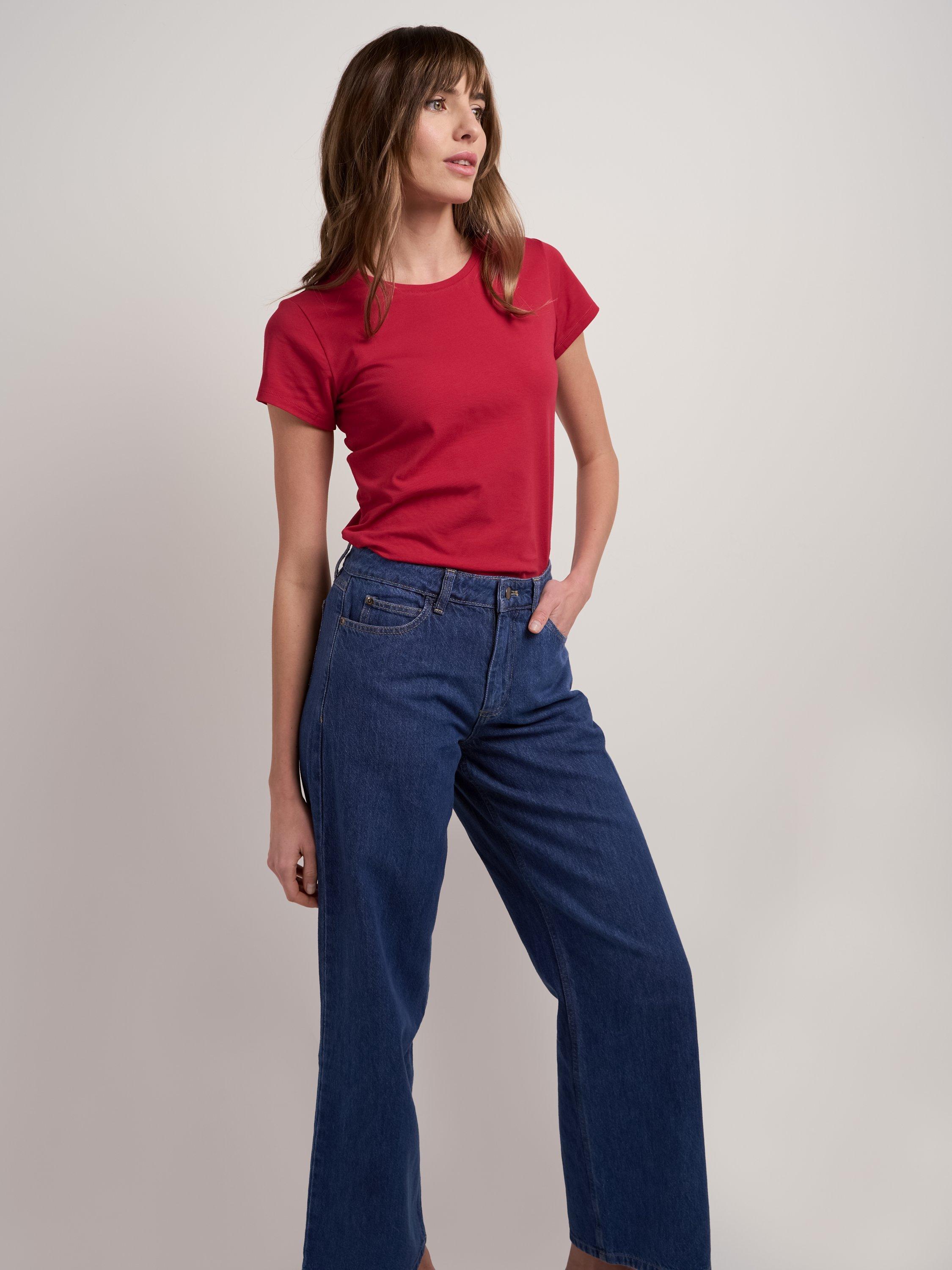 Product image 3 of 3, which shows Celtic & Co. Cotton Blend Round Neck T-Shirt, Cherry, 8