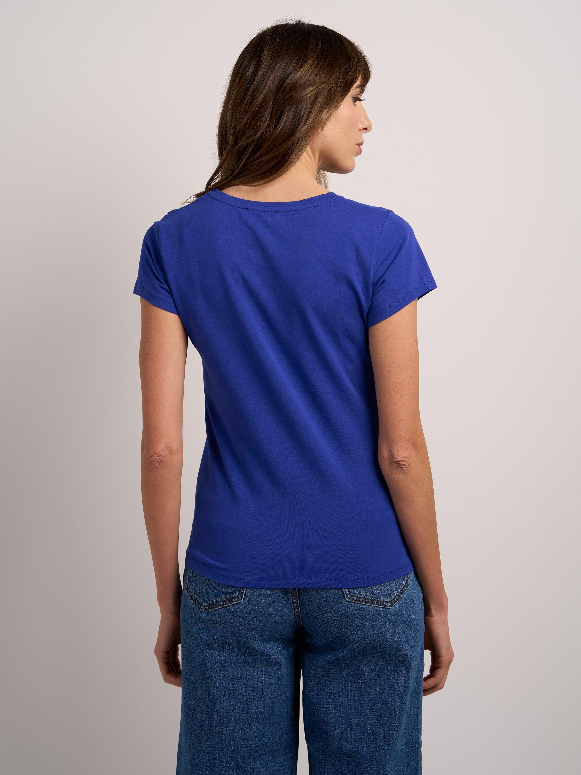 Product image 2 of 3, which shows Celtic & Co. Cotton V-Neck T-Shirt, Royal Blue, 14