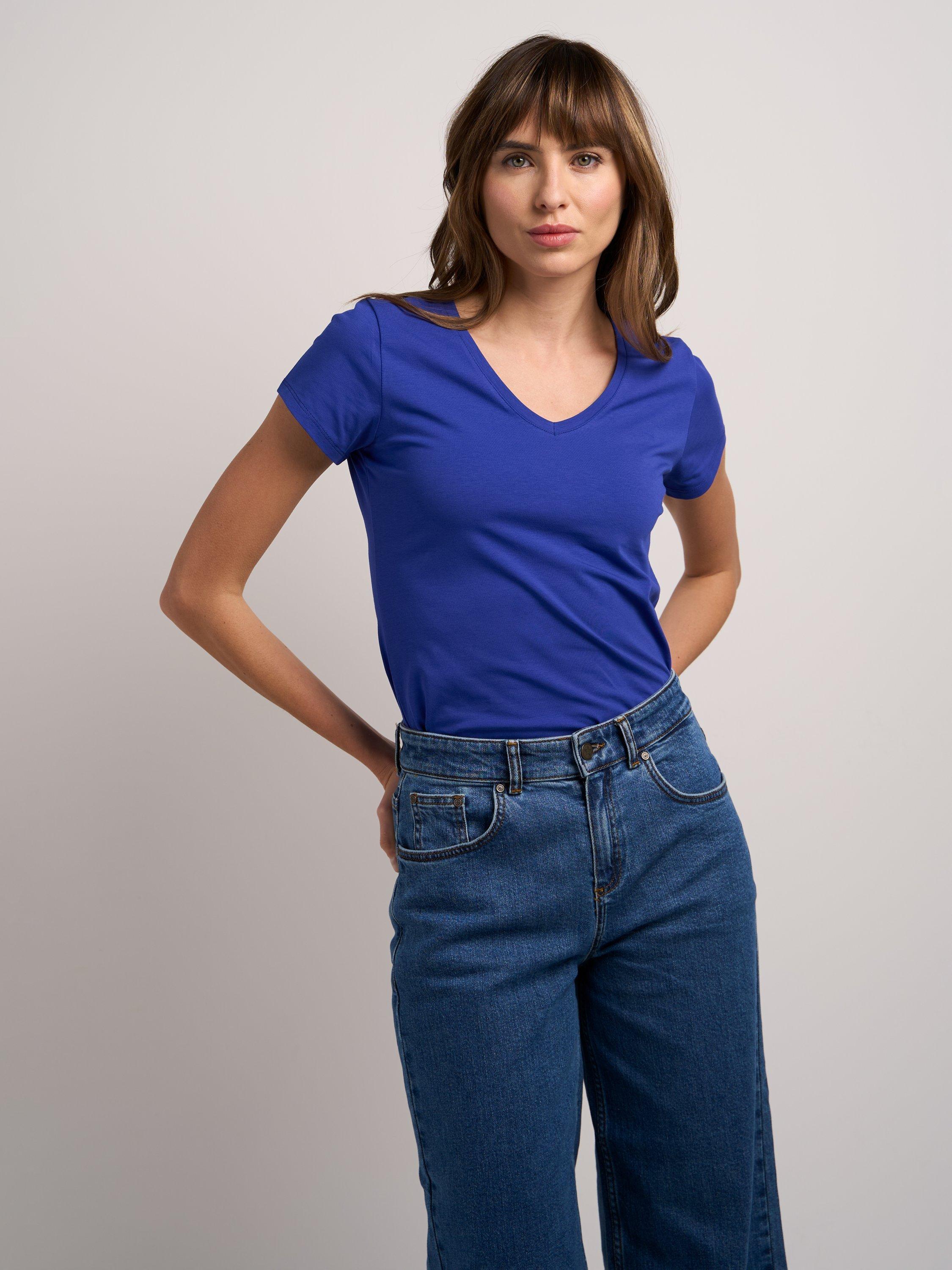 Product image 3 of 3, which shows Celtic & Co. Cotton V-Neck T-Shirt, Royal Blue, 14