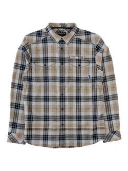 KAVU Lorenzo Check Cotton Shirt, Great Smoky, Great Smoky