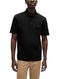 BOSS Cotton Regular Fit Double B Logo Polo Shirt, Black