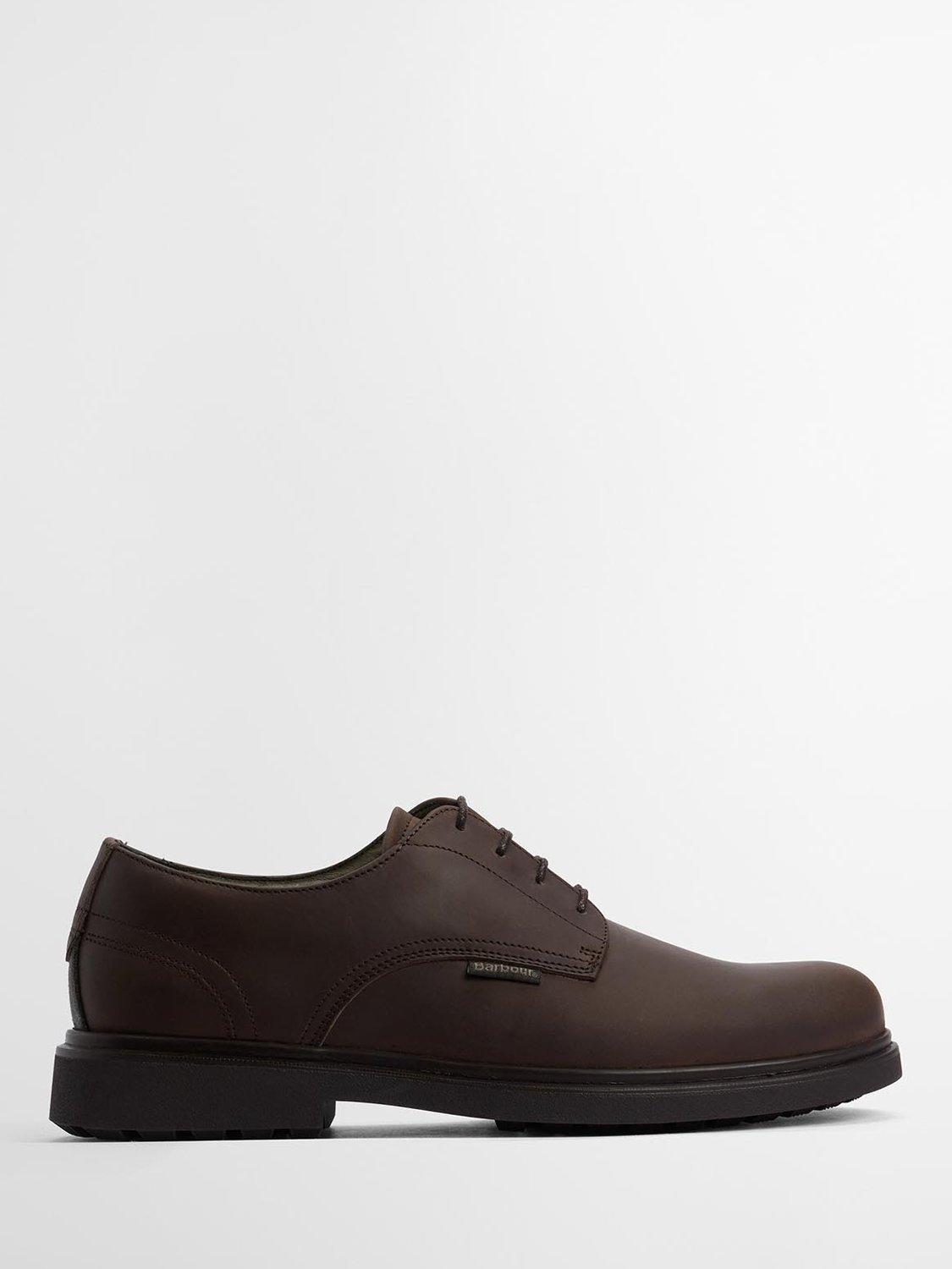 Product image 1 of 8, which shows Barbour Carthy Leather Derby Shoes, Brown, 7