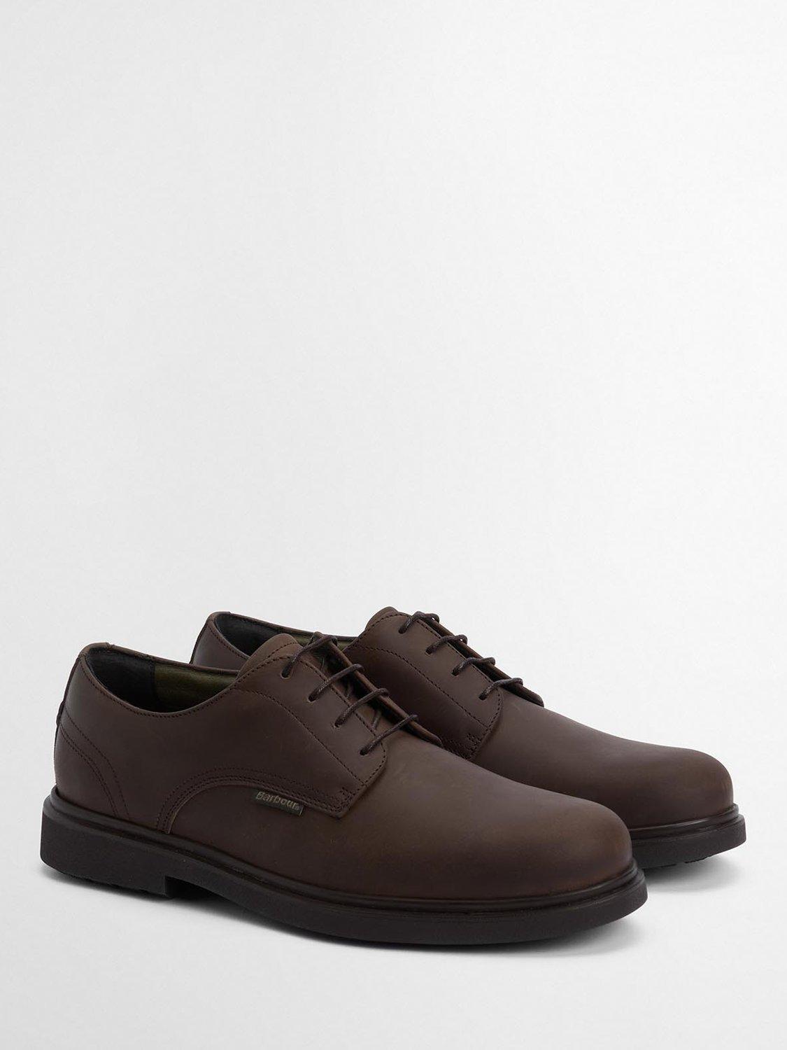 Product image 2 of 8, which shows Barbour Carthy Leather Derby Shoes, Brown, 7