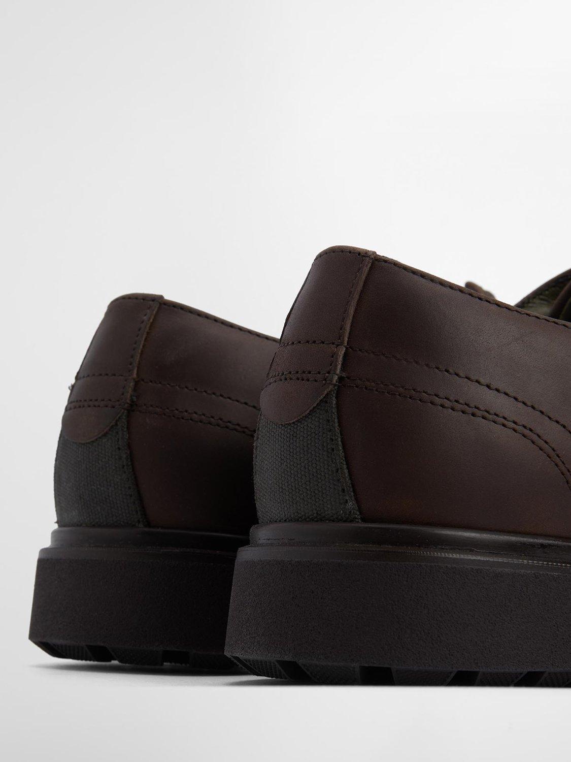 Product image 4 of 8, which shows Barbour Carthy Leather Derby Shoes, Brown, 7