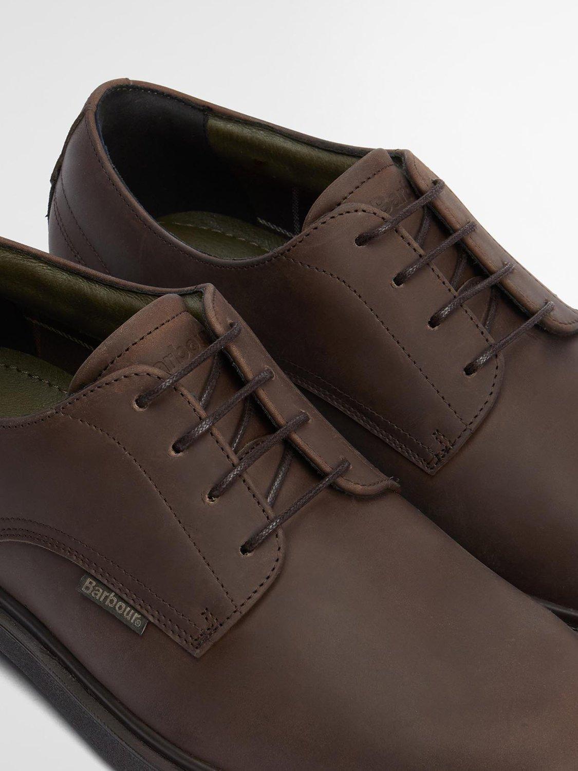 Product image 5 of 8, which shows Barbour Carthy Leather Derby Shoes, Brown, 7