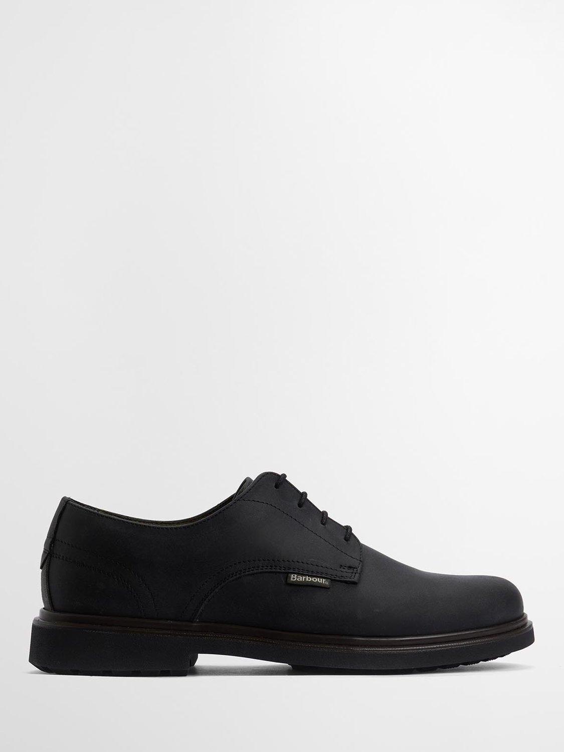 Product image 1 of 8, which shows Barbour Carthy Leather Derby Shoes, Black, 9
