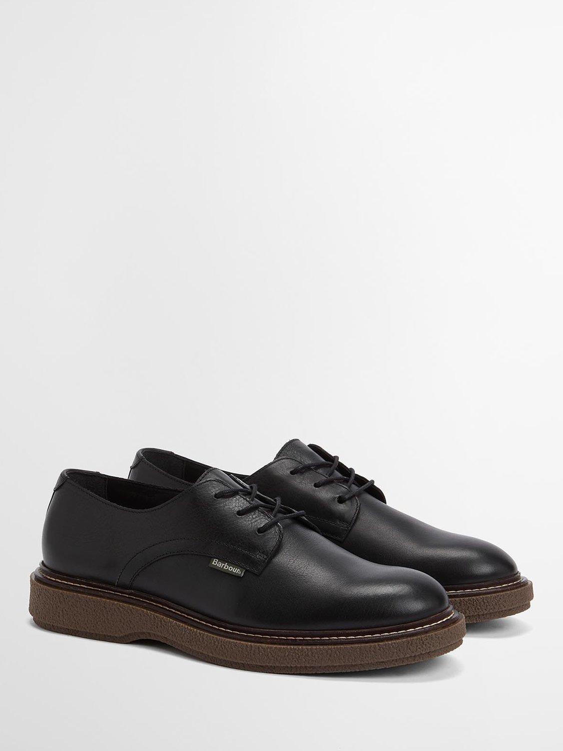 Product image 2 of 8, which shows Barbour Harefield Leather Derby Shoes, Black, 10