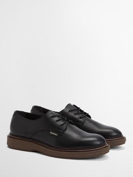 Barbour Harefield Leather Derby Shoes, Black - view 2, Black