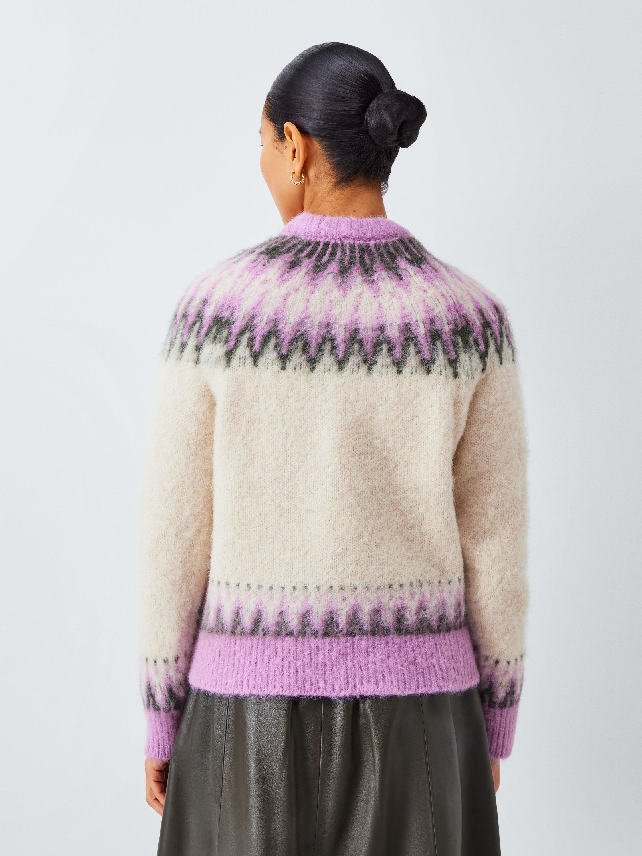 Product image 2 of 6, which shows John Lewis Alpaca Wool Blend Fair Isle Knit Jumper, Cream/Multi, 12