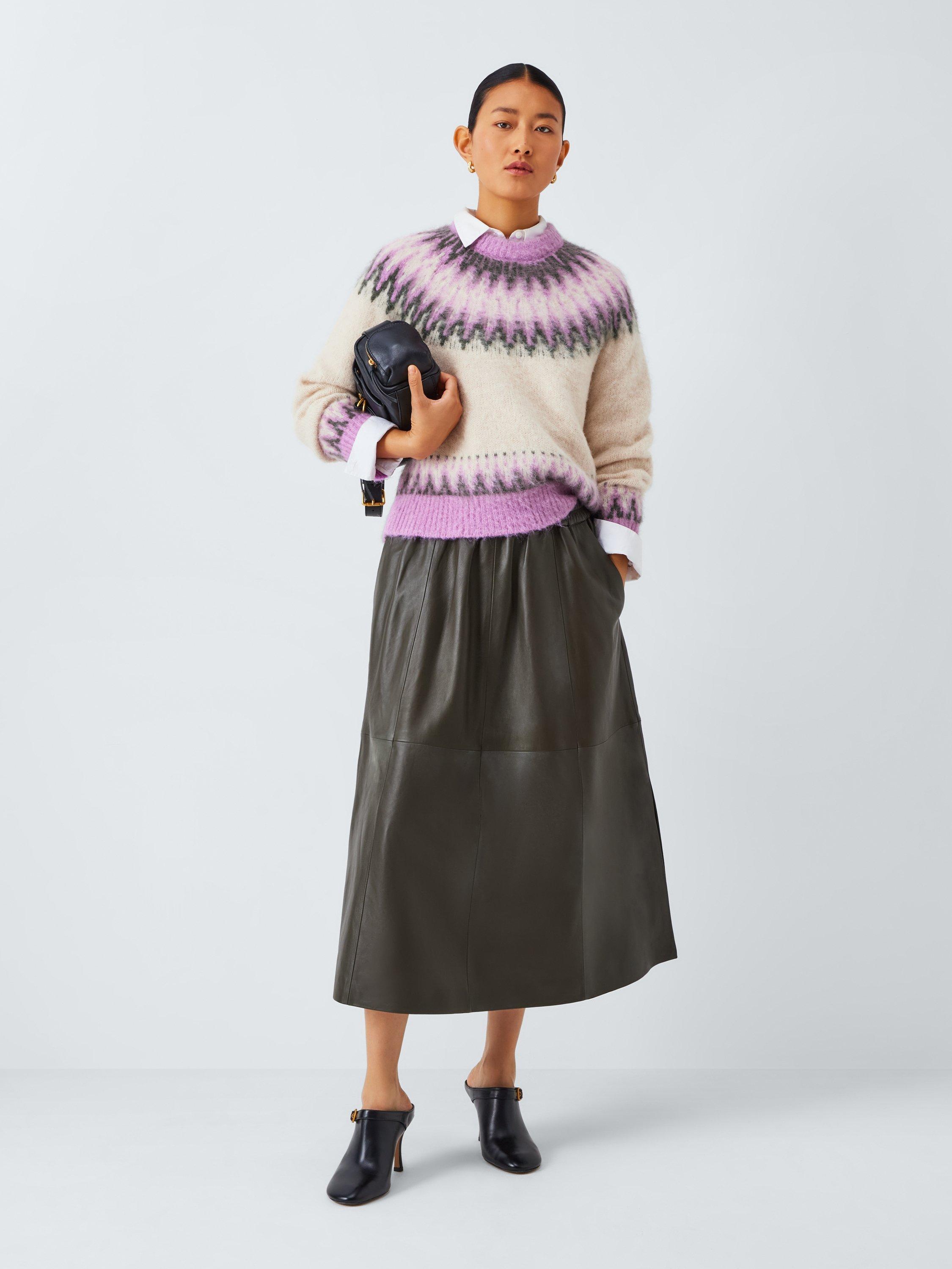 Product image 3 of 6, which shows John Lewis Alpaca Wool Blend Fair Isle Knit Jumper, Cream/Multi, 12
