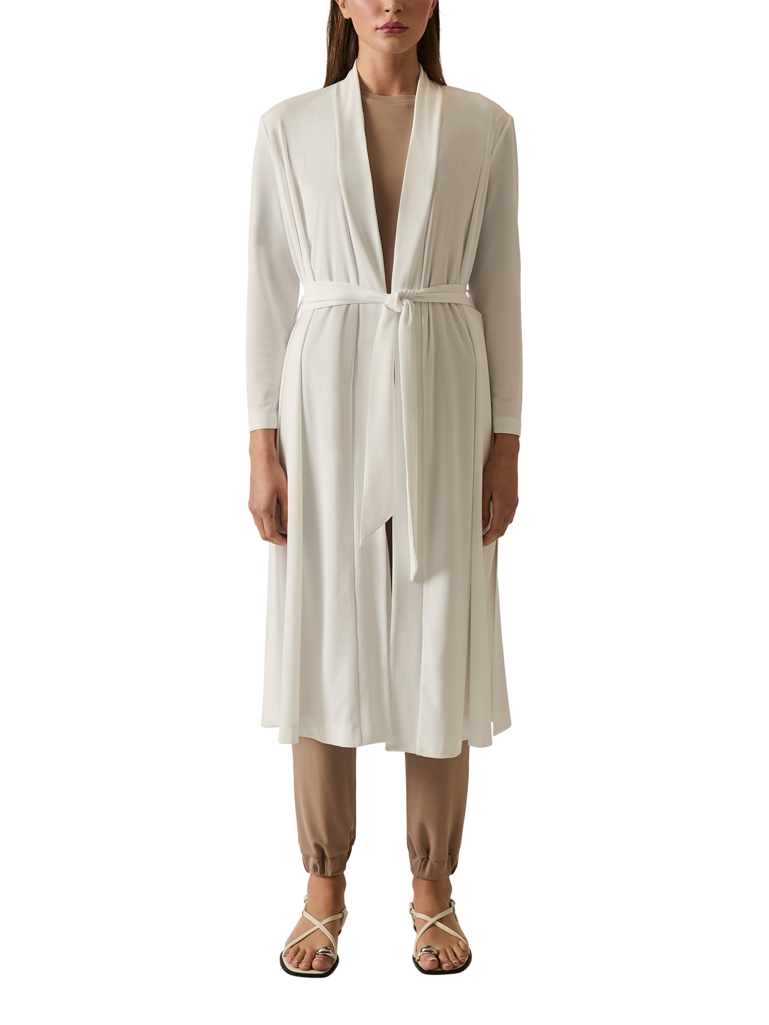 Product image 1 of 7, which shows James Lakeland Jersey Longline Cardigan, White, 8