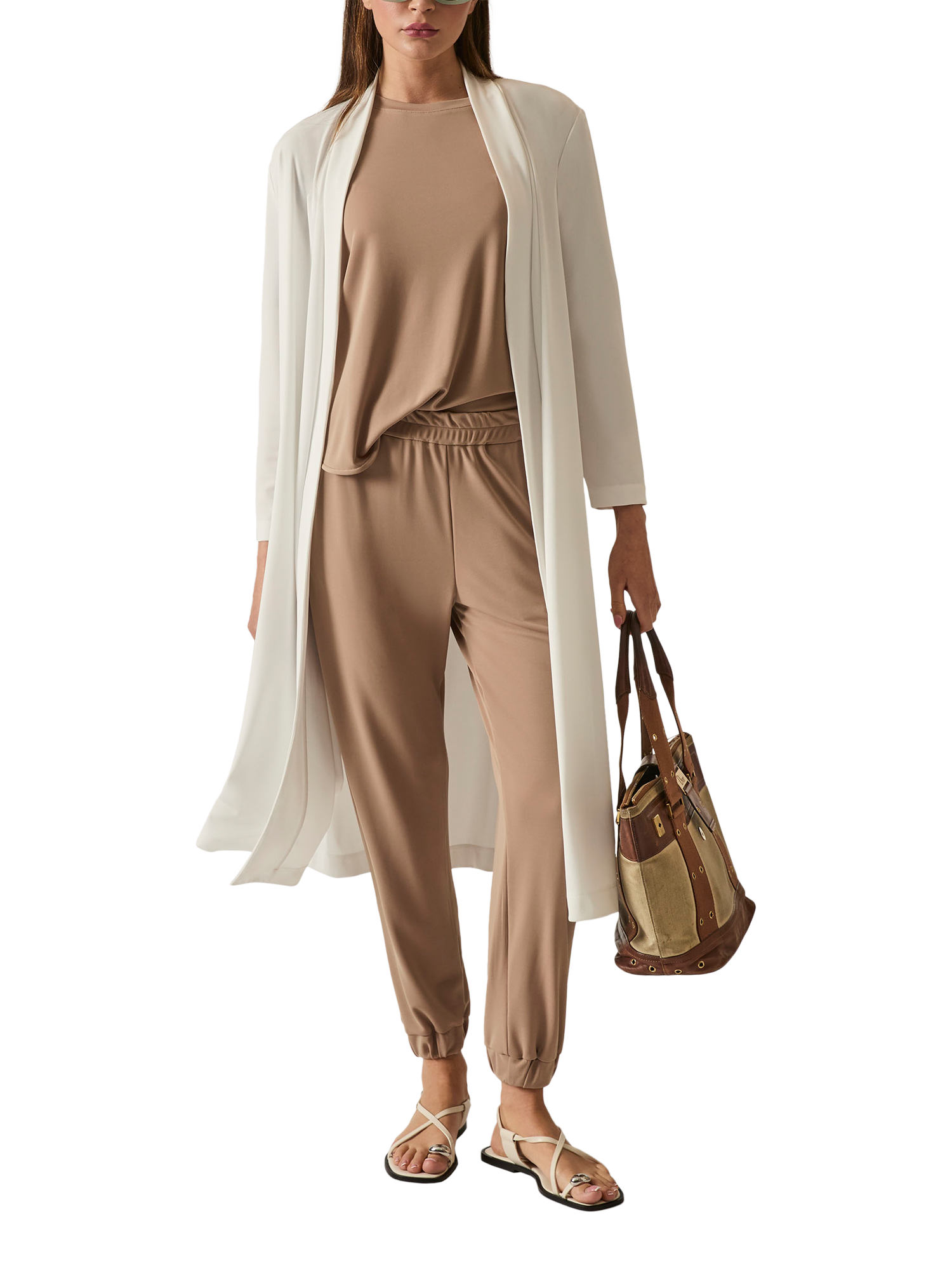 Product image 6 of 7, which shows James Lakeland Jersey Longline Cardigan, White, 8