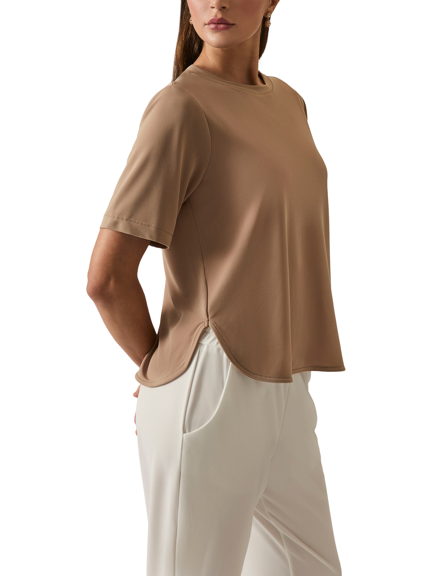 Product image 3 of 7, which shows James Lakeland Jersey T-Shirt, Camel, 8