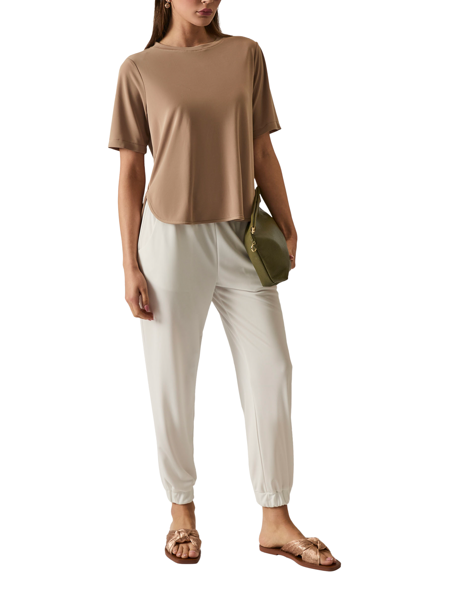 Product image 5 of 7, which shows James Lakeland Jersey T-Shirt, Camel, 8