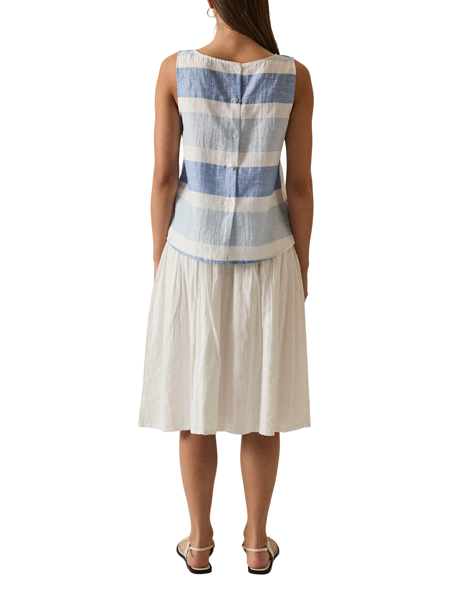 Product image 2 of 7, which shows James Lakeland Striped Sleeveless Linen Blend Top, Multi, 8