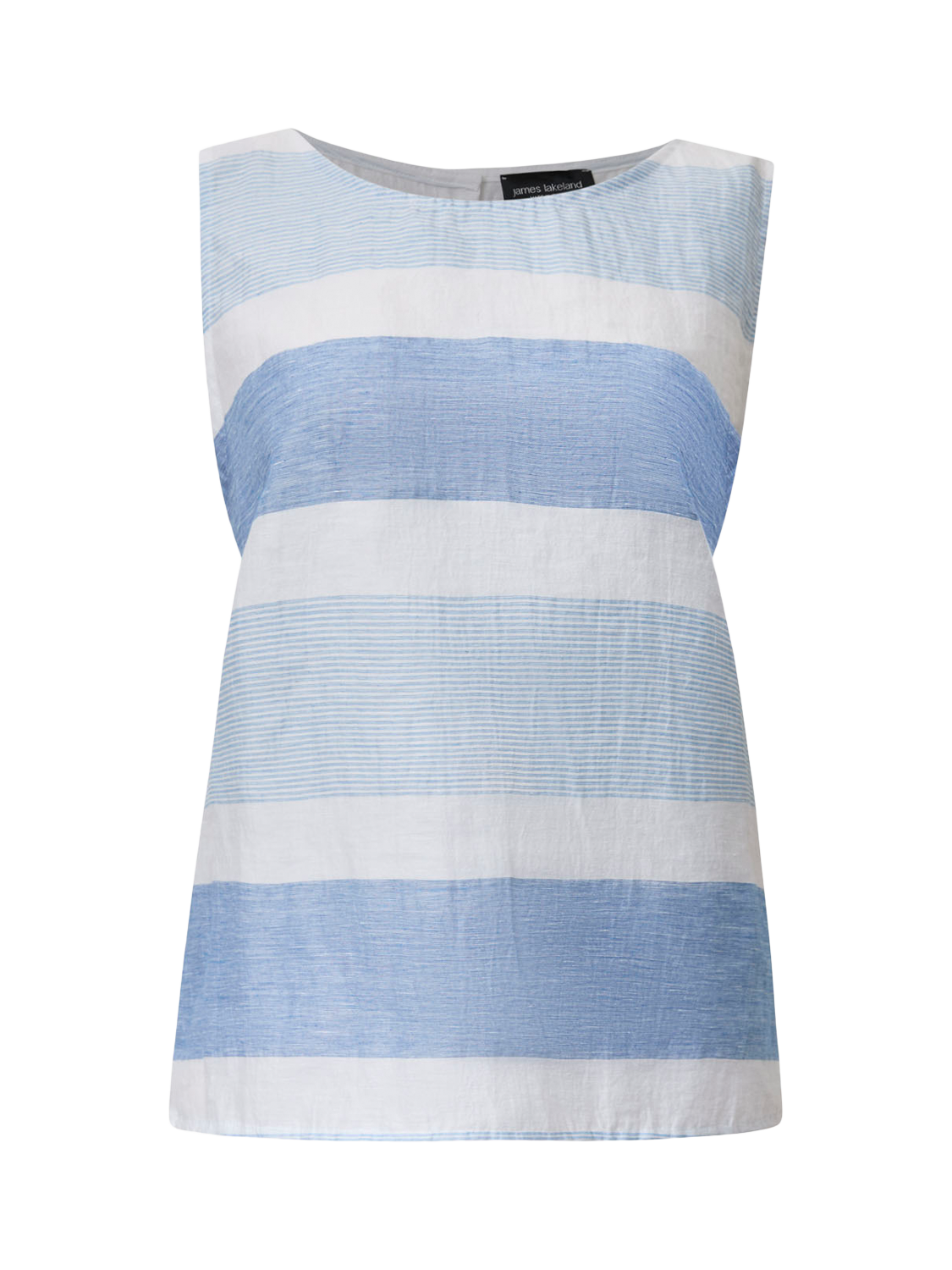 Product image 7 of 7, which shows James Lakeland Striped Sleeveless Linen Blend Top, Multi, 8