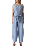 James Lakeland Belted Crinkle Trousers, Pale Blue, Pale Blue