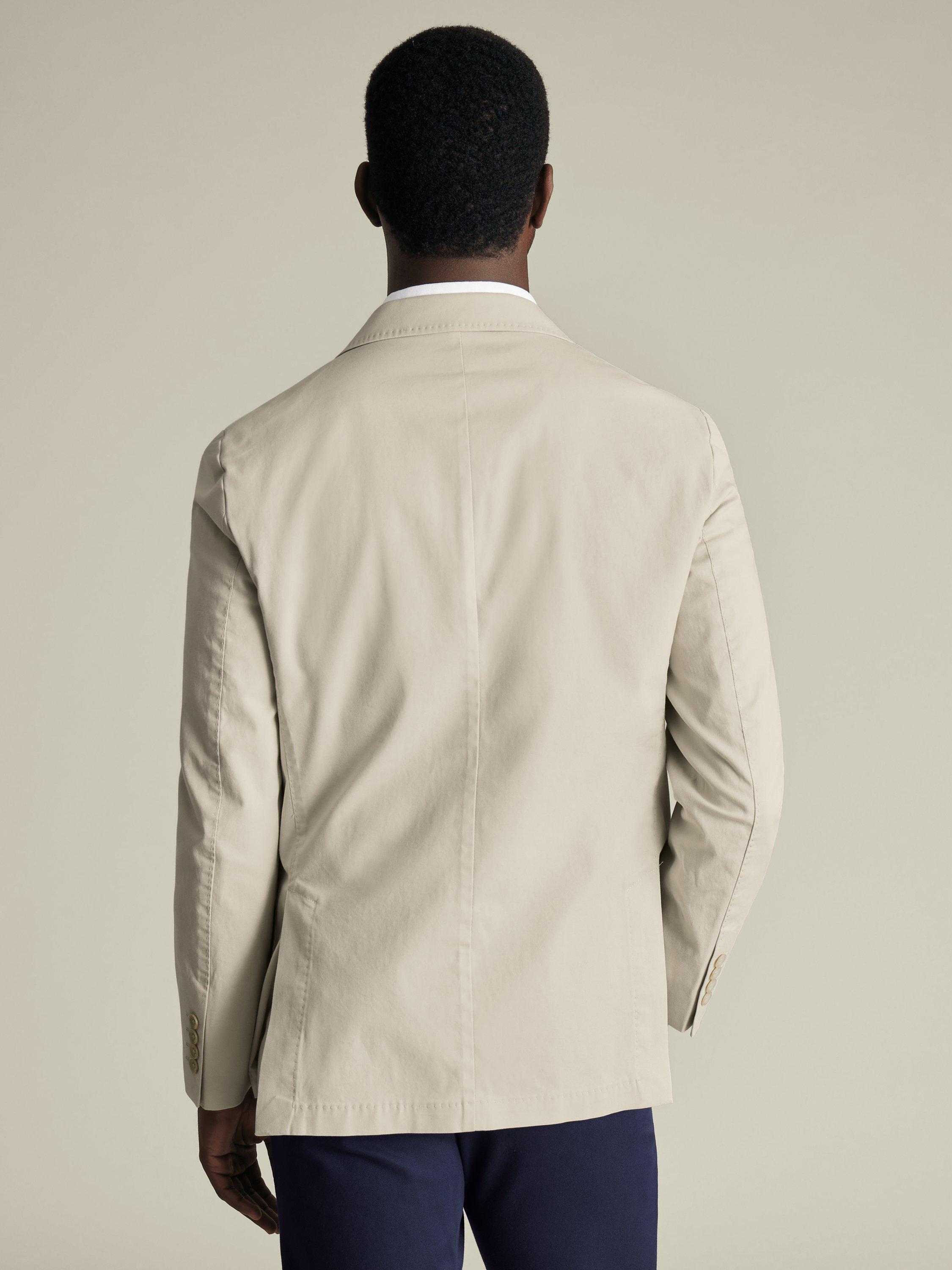 Product image 2 of 5, which shows Charles Tyrwhitt Cotton Stretch Slim Fit Blazer, Ivory, C36 R
