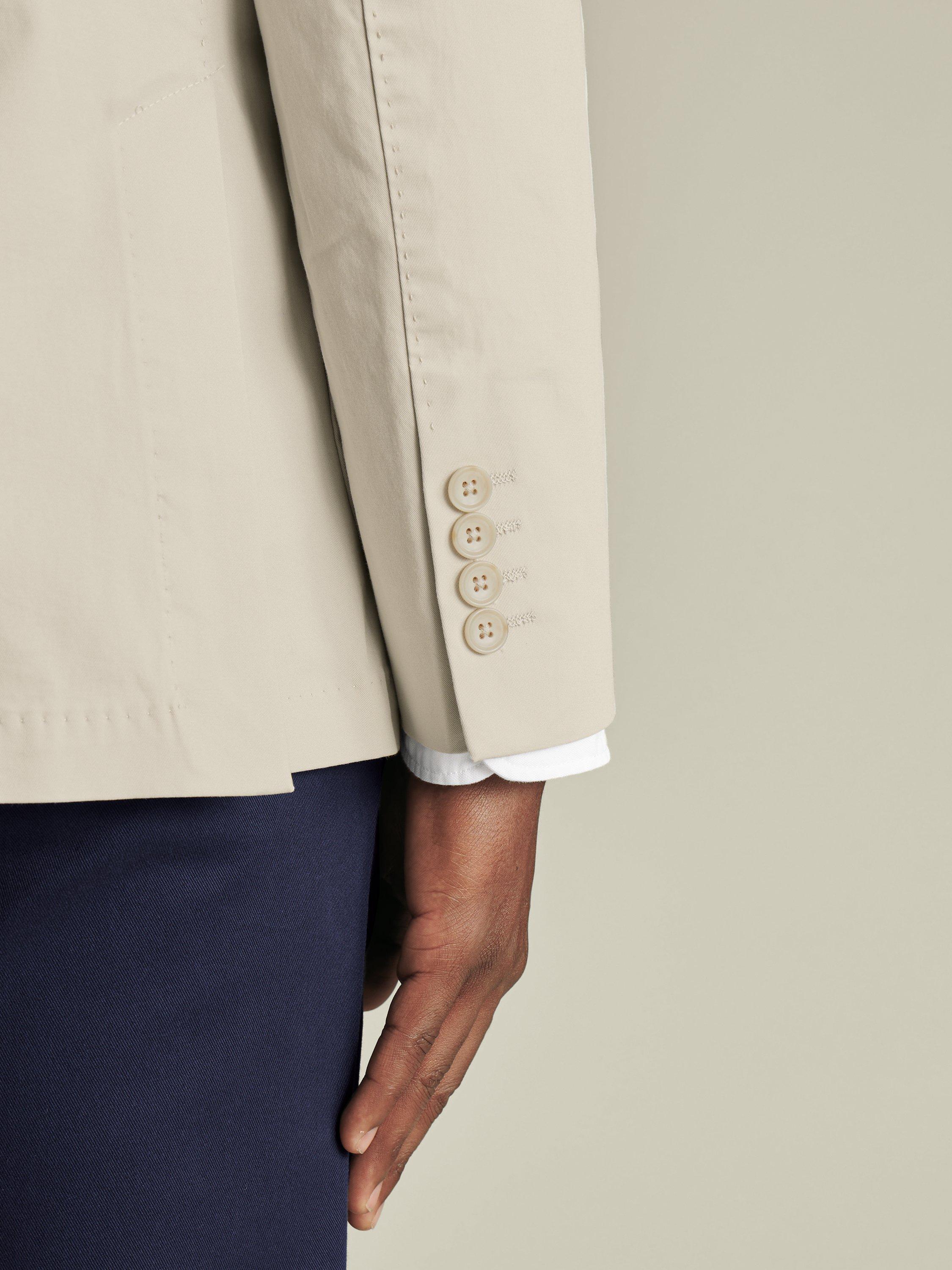 Product image 3 of 5, which shows Charles Tyrwhitt Cotton Stretch Slim Fit Blazer, Ivory, C36 R
