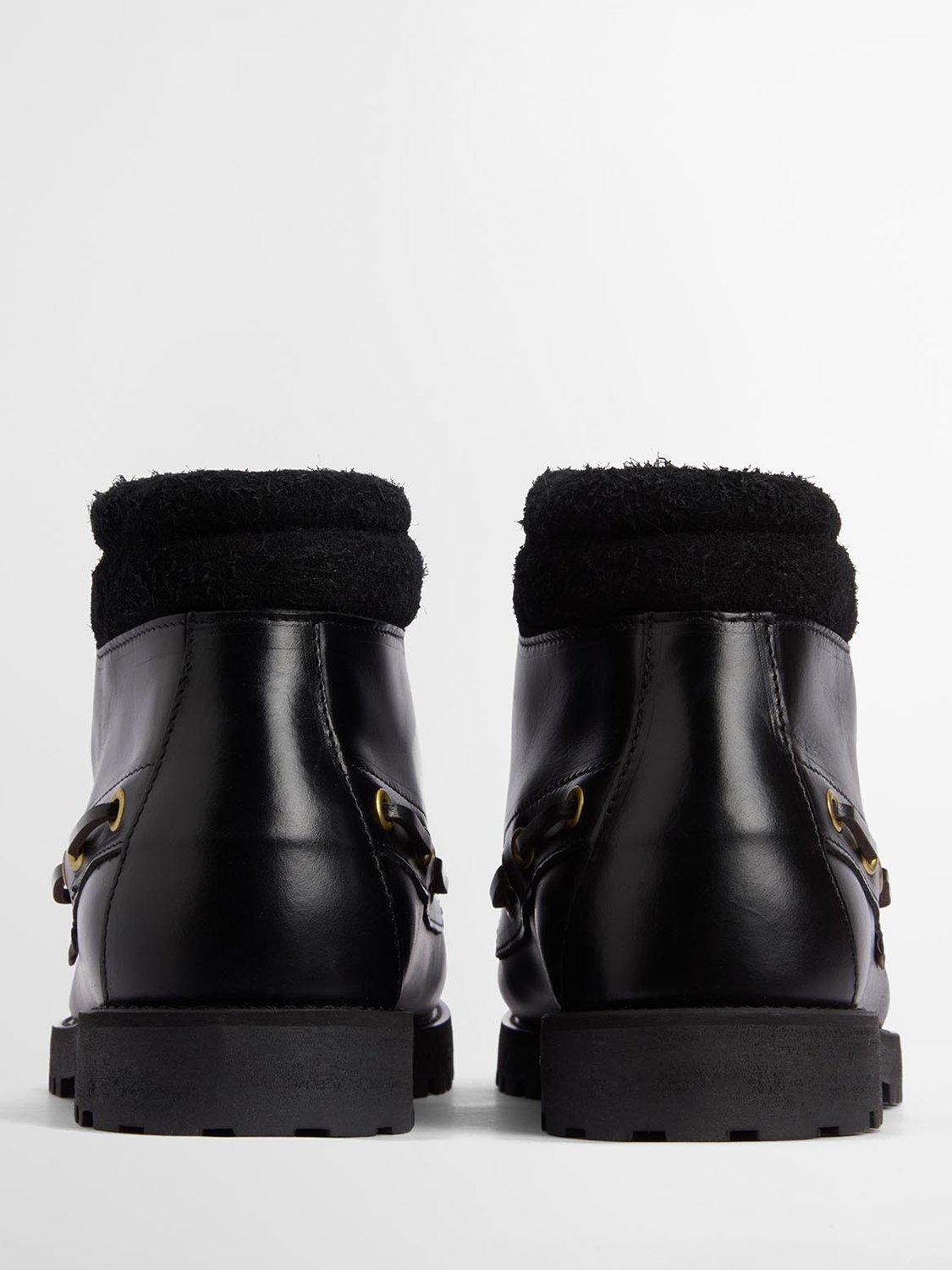 Product image 3 of 8, which shows Barbour Tiller Moccasin Leather Boots, Black, 8