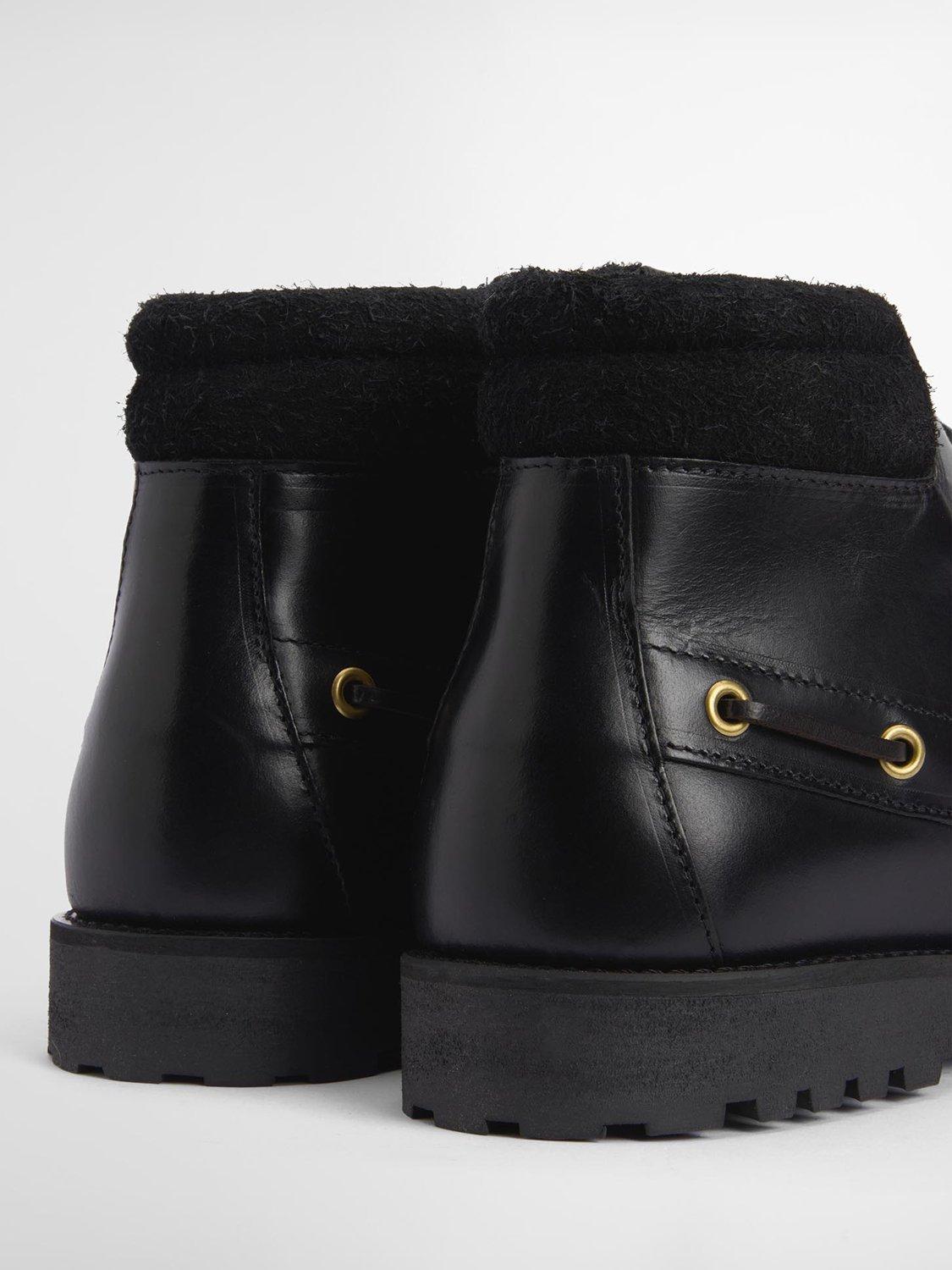 Product image 4 of 8, which shows Barbour Tiller Moccasin Leather Boots, Black, 8