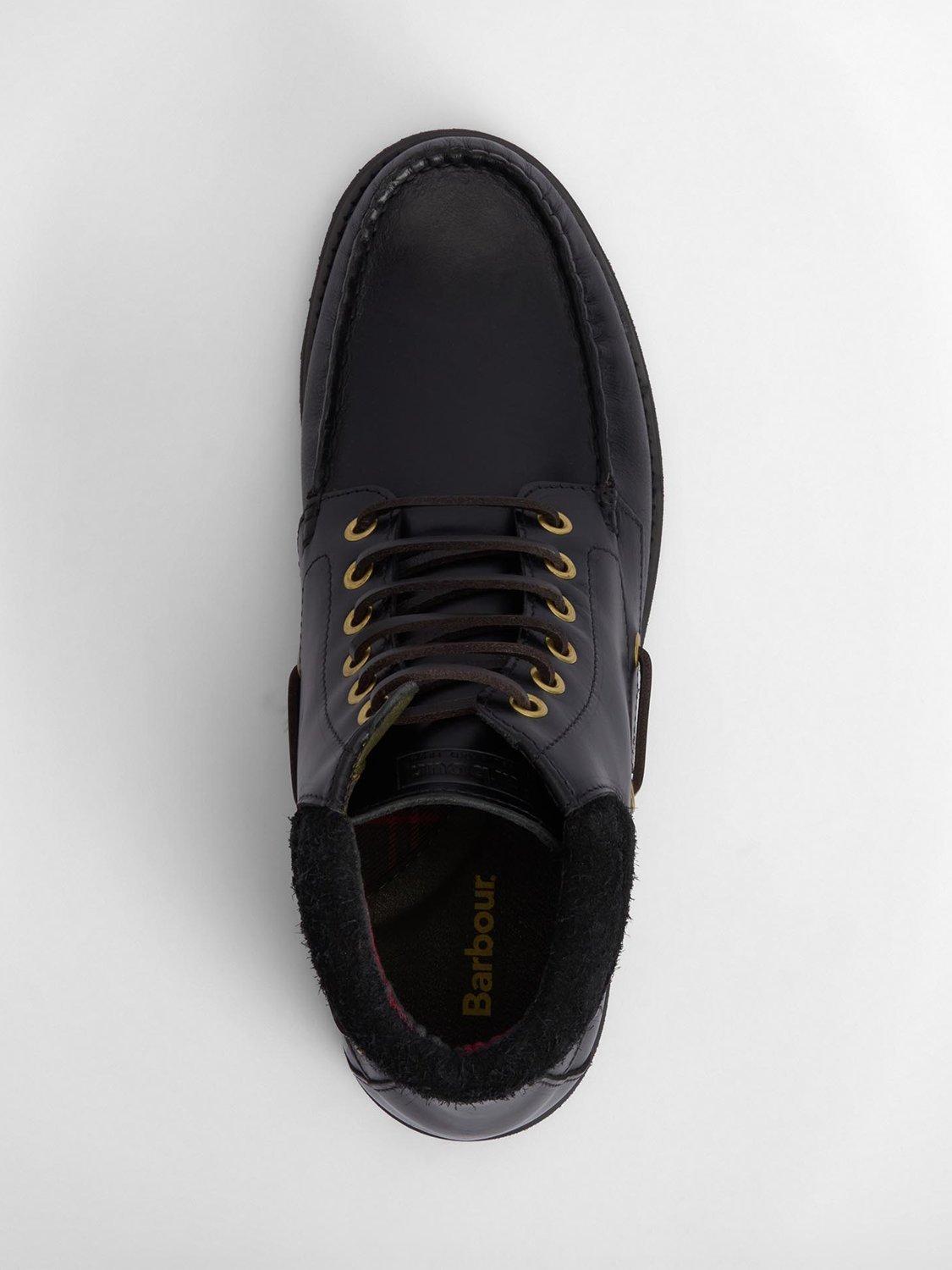 Product image 7 of 8, which shows Barbour Tiller Moccasin Leather Boots, Black, 8