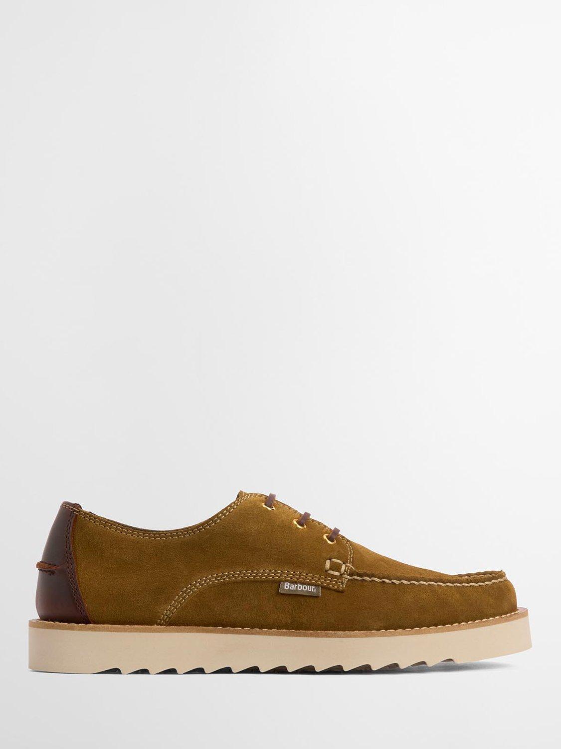 Product image 1 of 8, which shows Barbour Aydon Suede Derby Shoes, Toffee, 7