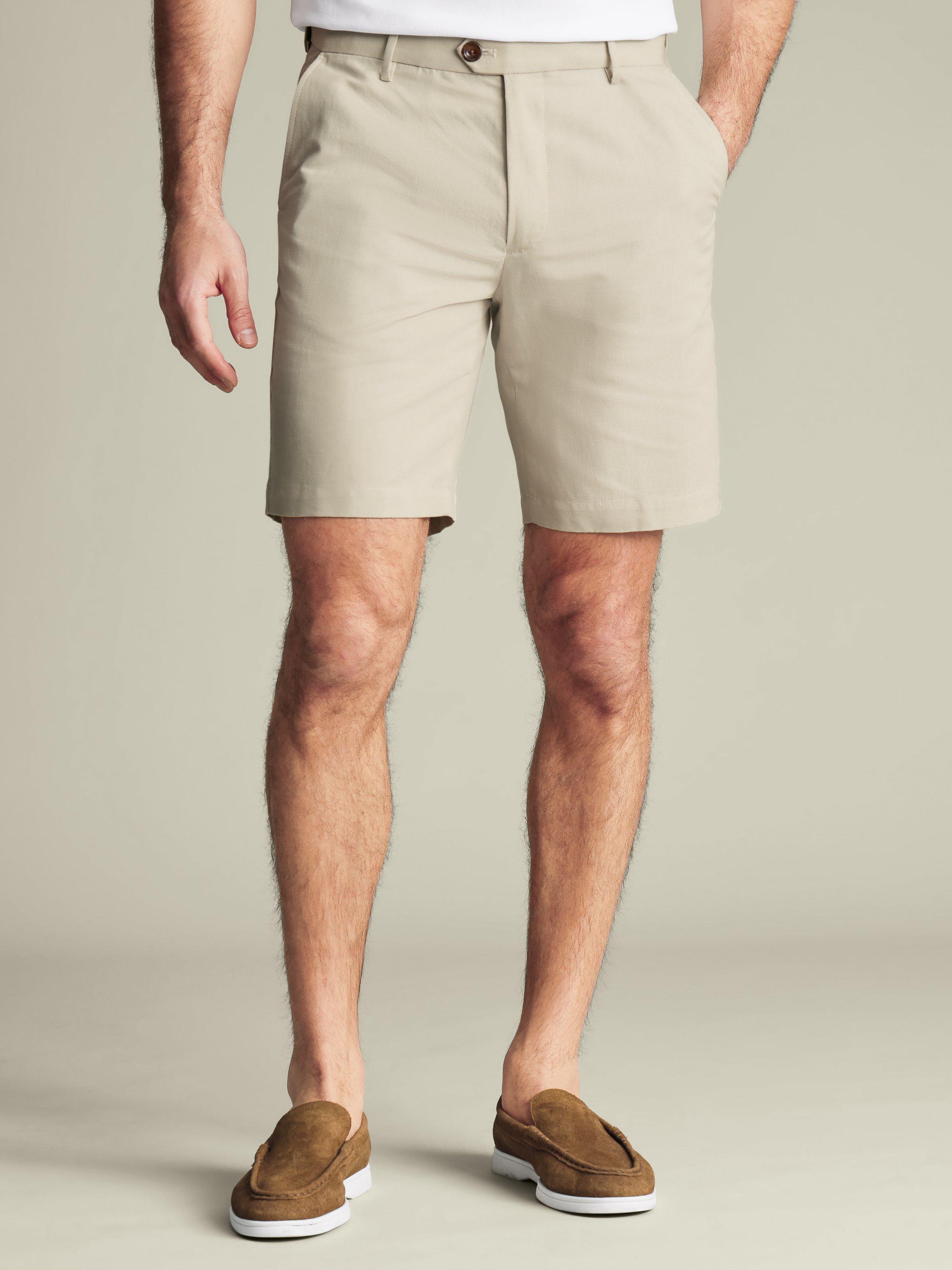 Charles Tyrwhitt Cotton Linen Blend Shorts, Stone
