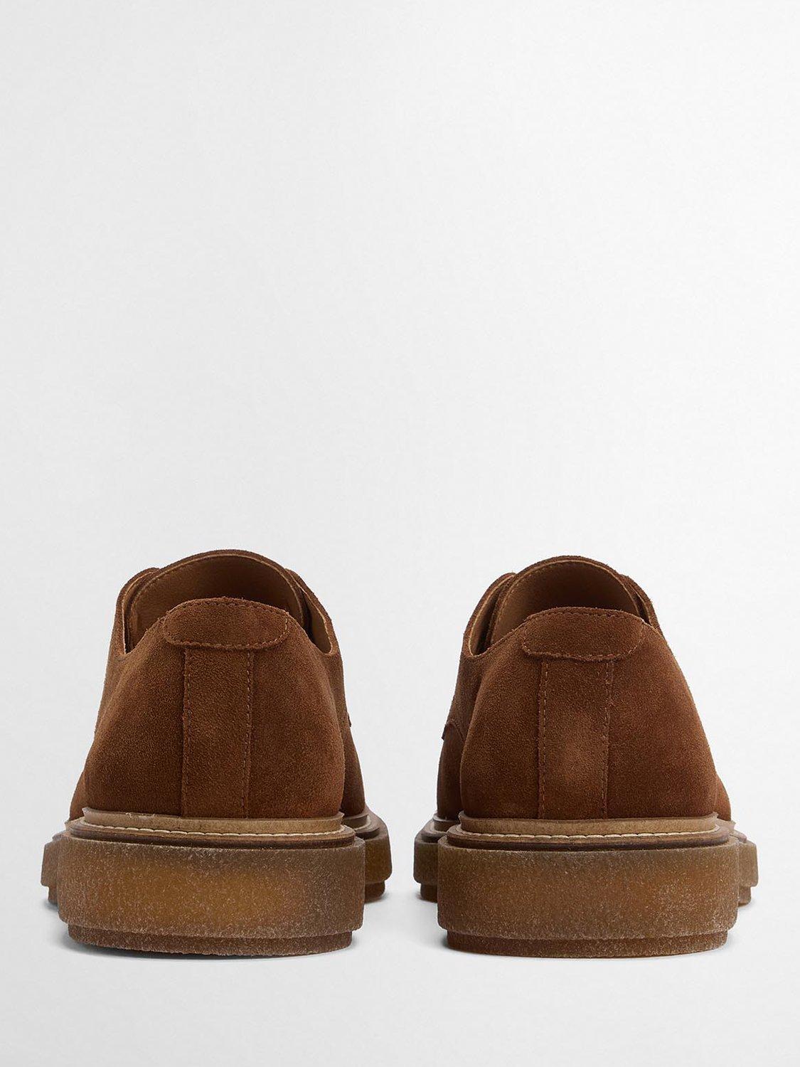 Product image 3 of 8, which shows Barbour Harefield Suede Derby Shoes, Toffee Suede, 7