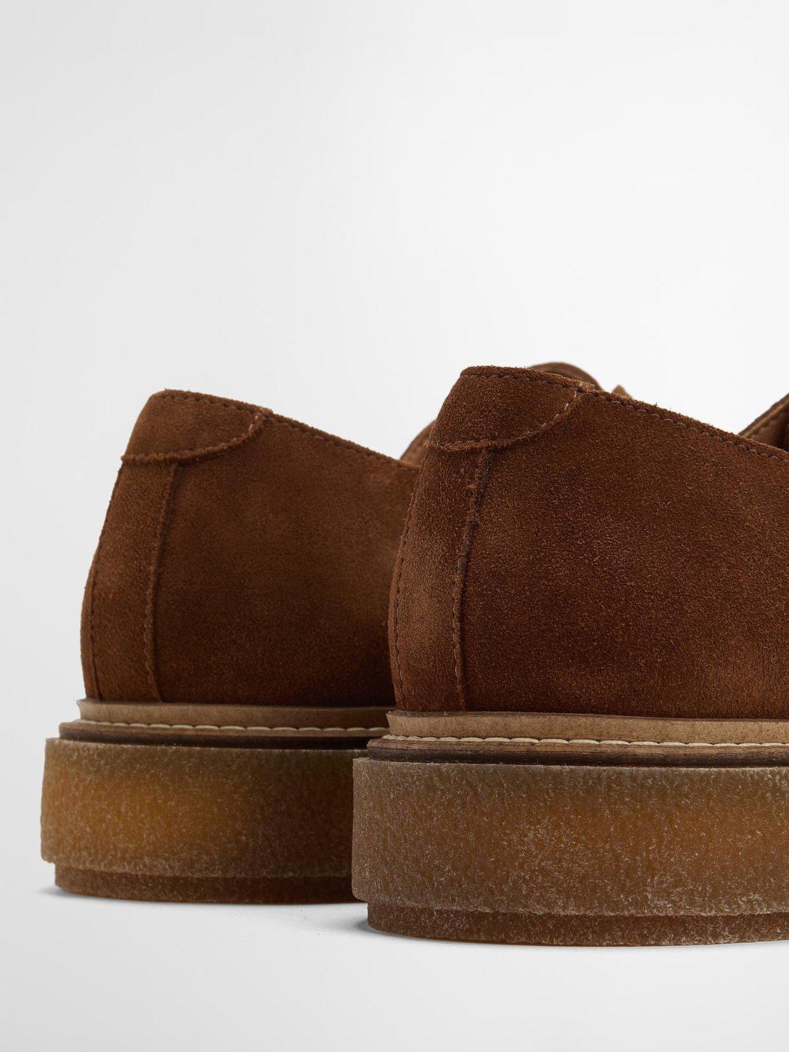 Product image 4 of 8, which shows Barbour Harefield Suede Derby Shoes, Toffee Suede, 7