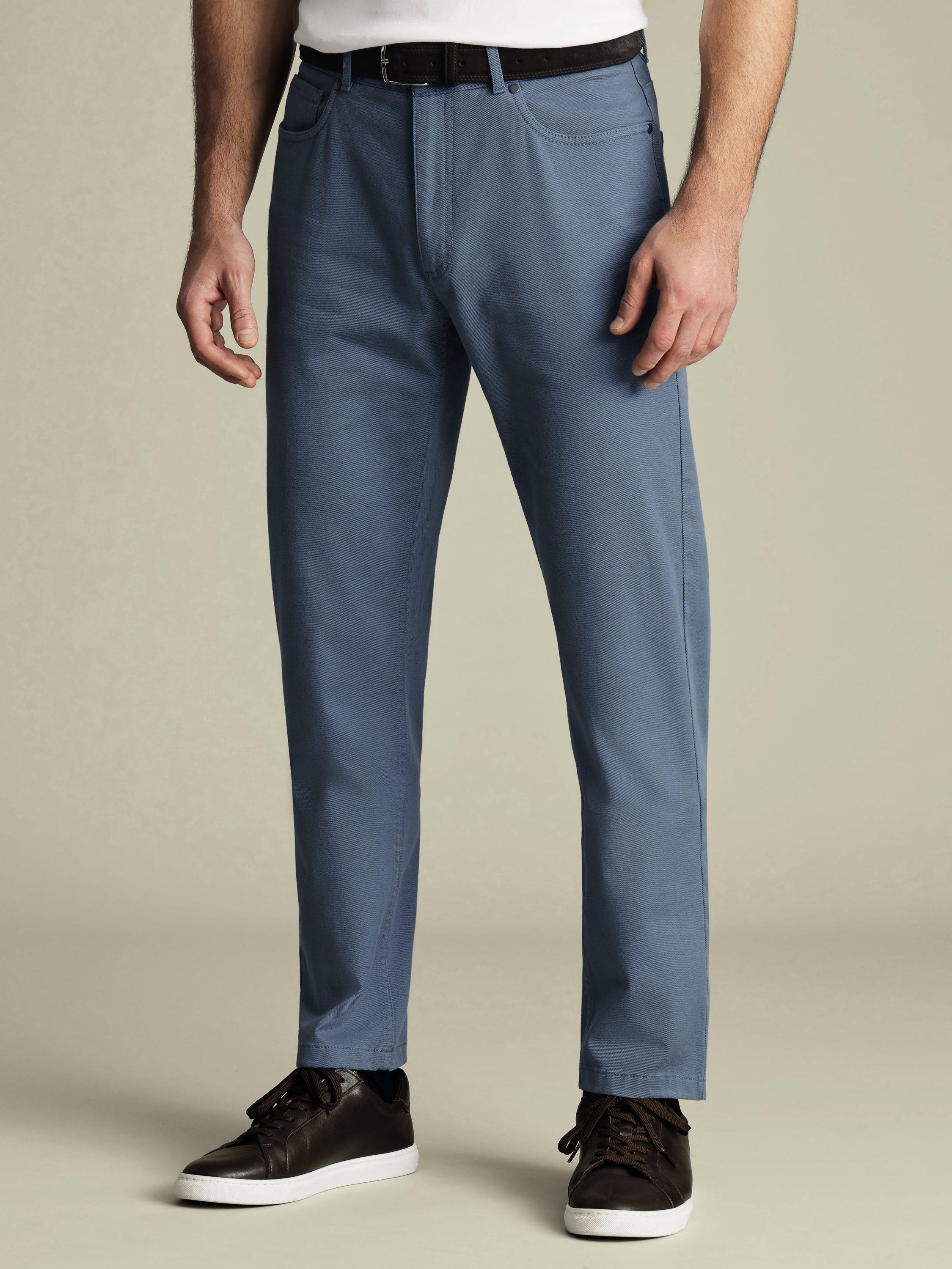 Charles Tyrwhitt Garment-Dyed 5 Pocket Jeans, Ocean Blue
