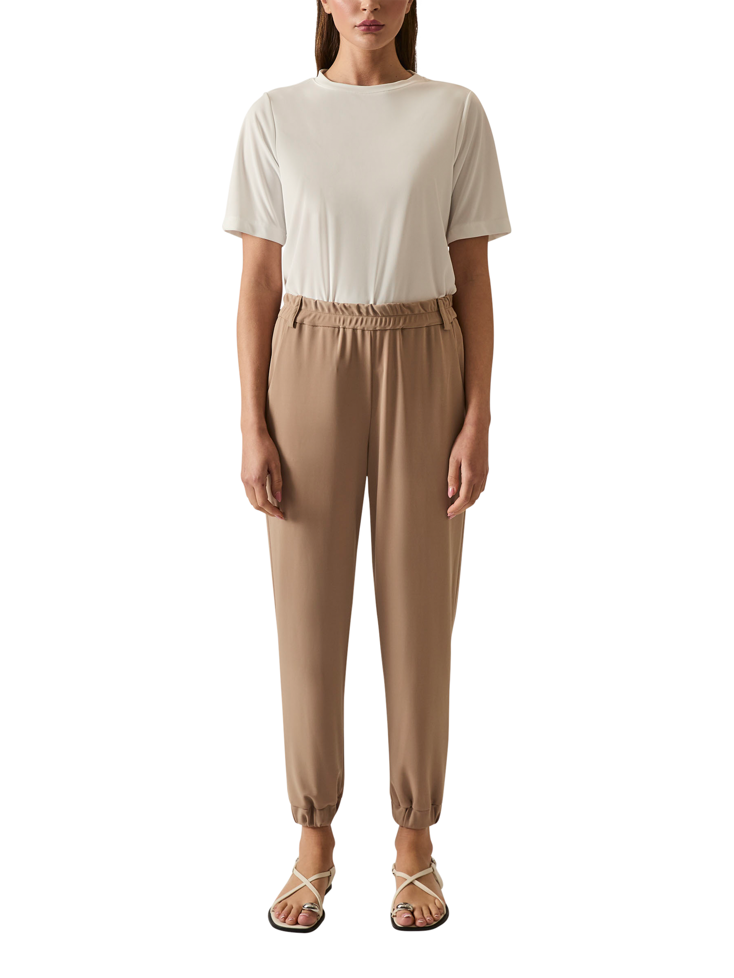 Product image 1 of 6, which shows James Lakeland Jersey Joggers, Camel, 8