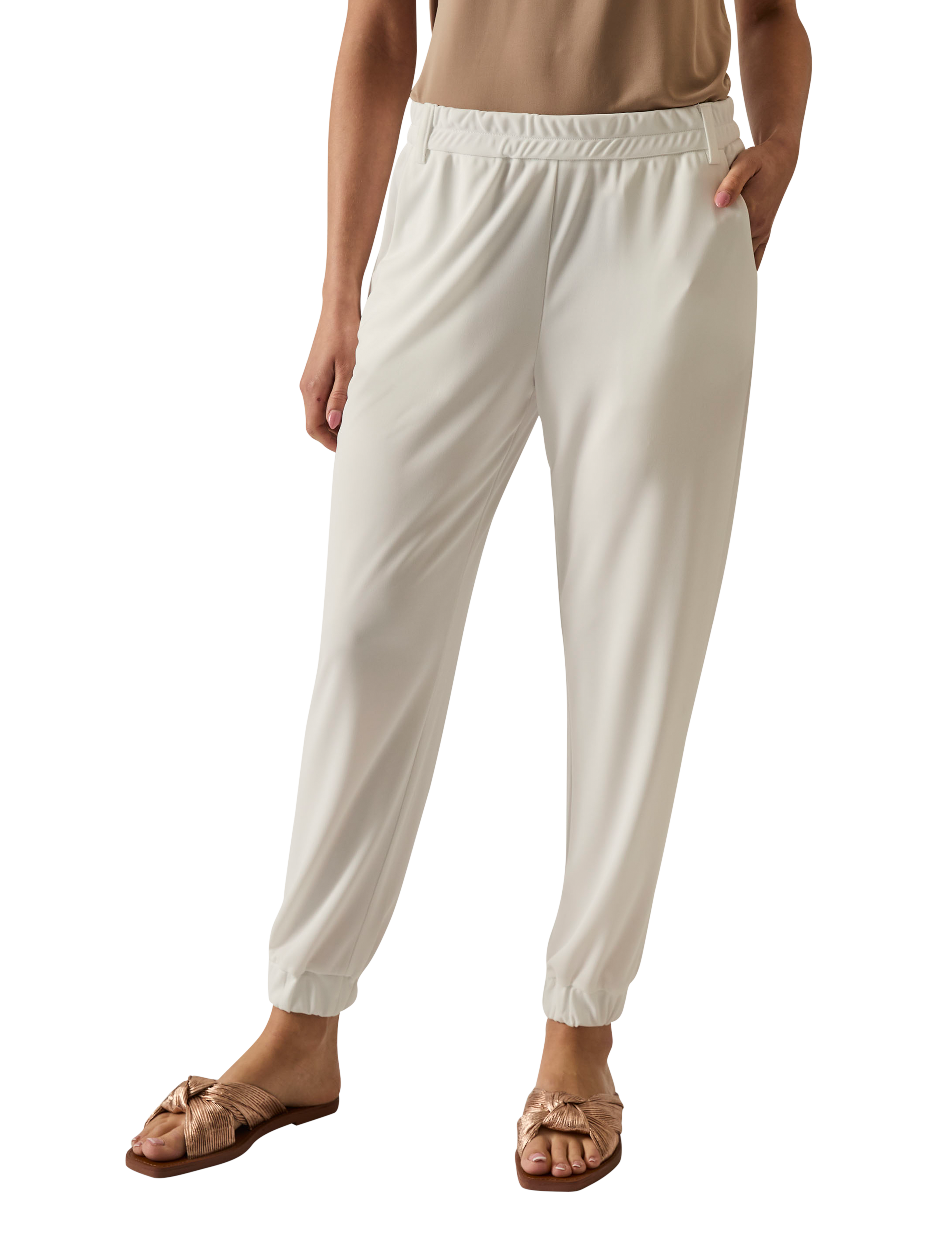 Product image 3 of 6, which shows James Lakeland Jersey Joggers, White, 8