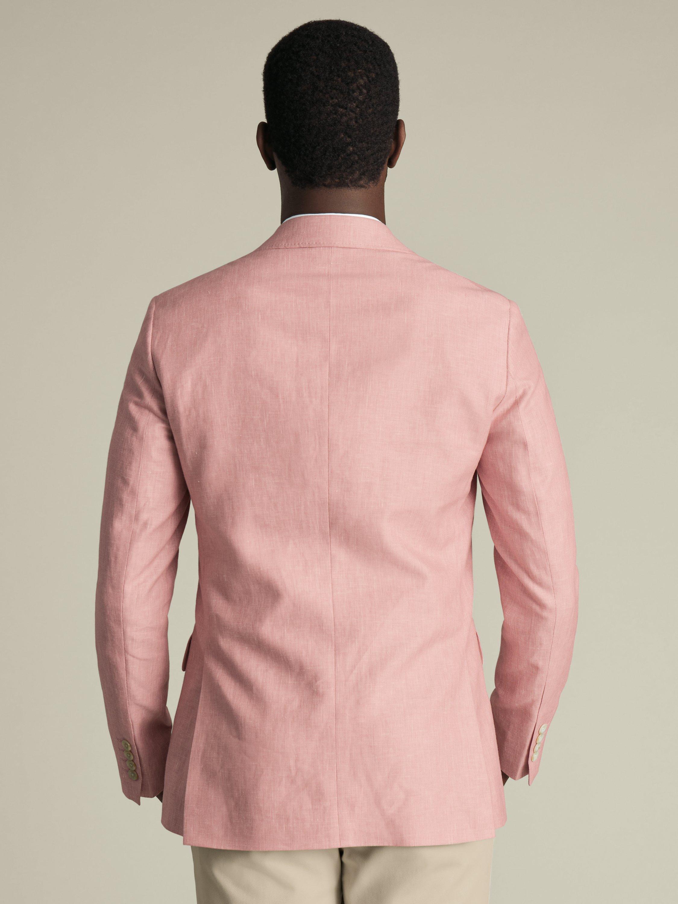Product image 2 of 5, which shows Charles Tyrwhitt Linen Cotton Blend Slim Sit Suit Jacket, Coral Pink, 40R