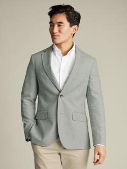 Charles Tyrwhitt Linen Cotton Blend Slim Sit Suit Jacket, Sage Green