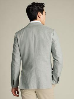 Charles Tyrwhitt Linen Cotton Blend Slim Sit Suit Jacket - view 2, Sage Green