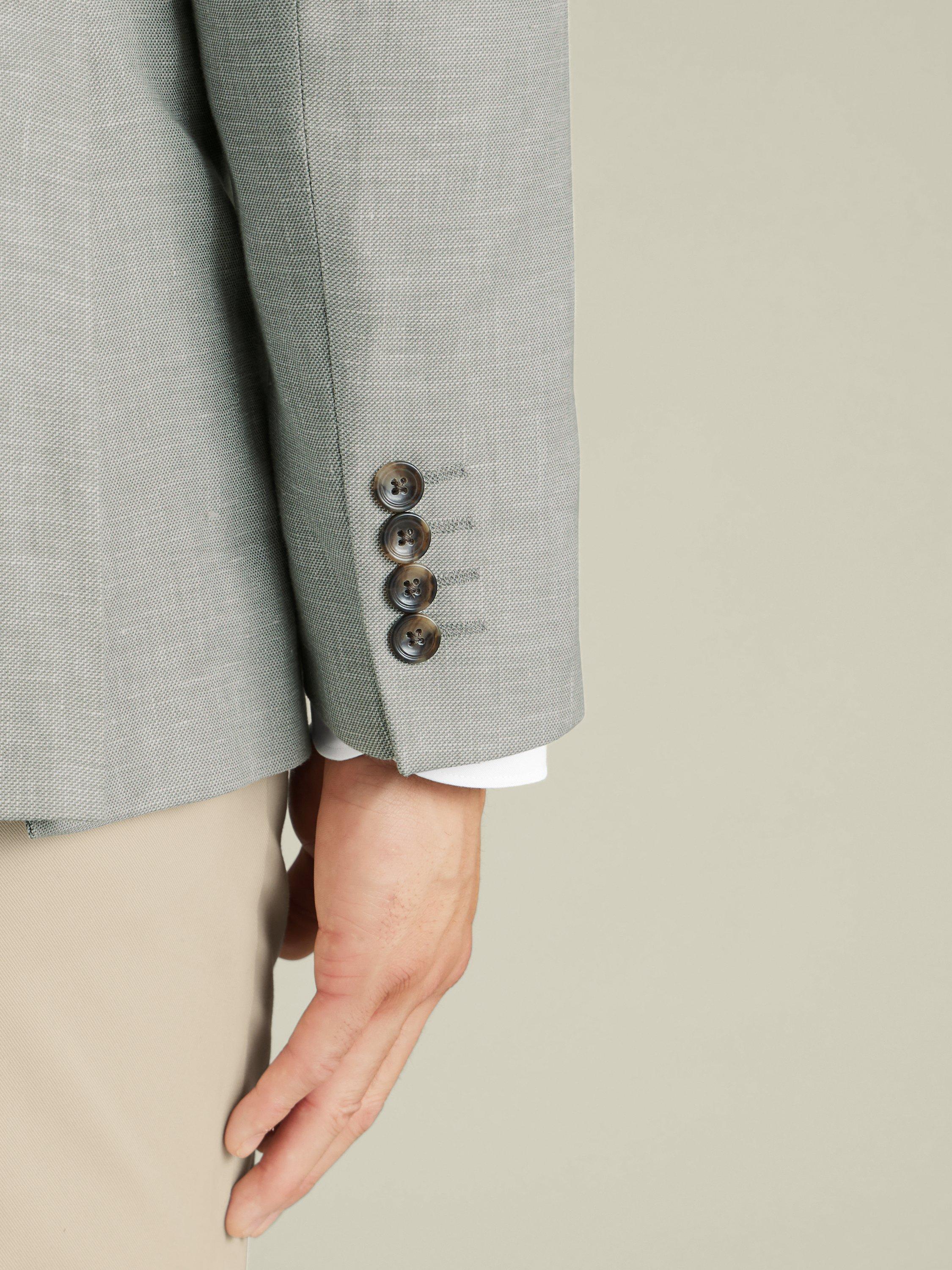 Product image 3 of 5, which shows Charles Tyrwhitt Linen Cotton Blend Slim Sit Suit Jacket, Sage Green, 36R