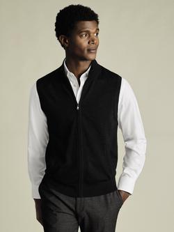 Charles Tyrwhitt Merino Wool Knit Gilet, Charcoal Grey