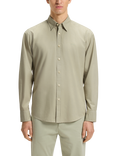 BOSS  Regular Fit Garment-Dyed Poplin Cotton Shirt, Open Green