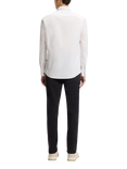 BOSS Garment-Dyed Poplin Cotton Regular Fit Embroidered Logo Shirt, White