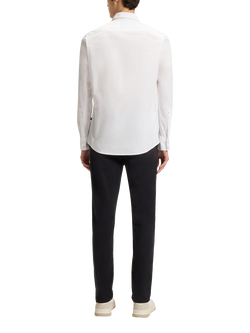 BOSS Garment-Dyed Poplin Cotton Regular Fit Embroidered Logo Shirt, White - view 2, White