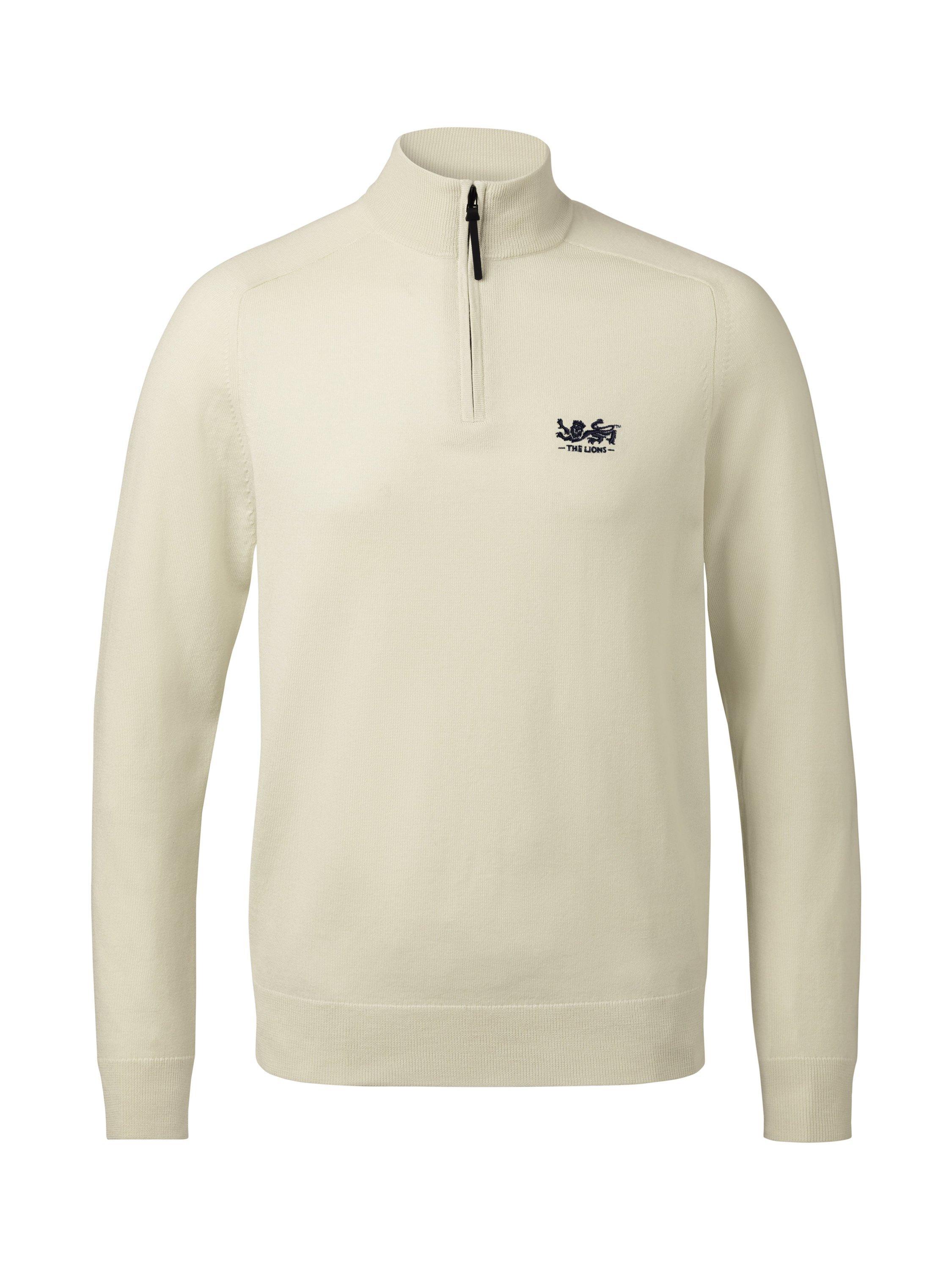 Product image 4 of 5, which shows Charles Tyrwhitt The Lions Merino Wool Half-Zip Fleece Top, Ivory, S