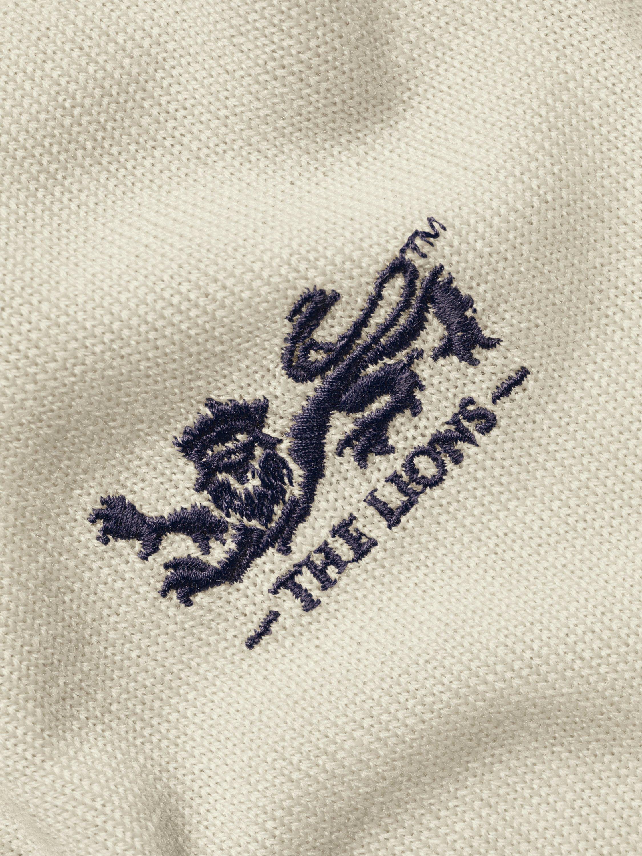 Product image 5 of 5, which shows Charles Tyrwhitt The Lions Merino Wool Half-Zip Fleece Top, Ivory, S