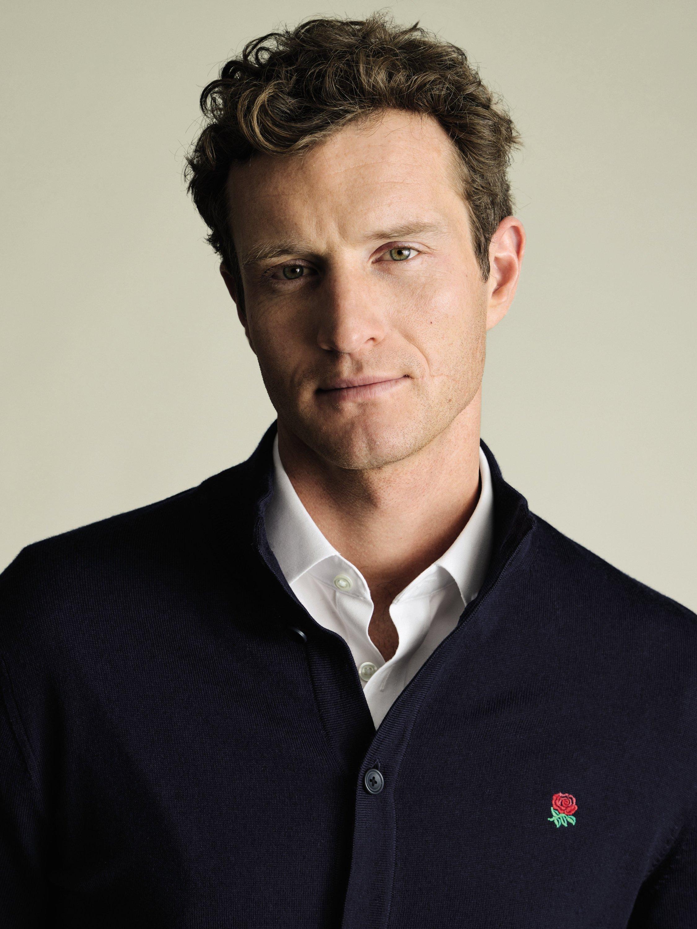 Product image 2 of 5, which shows Charles Tyrwhitt Merino Wool Knit Gilet, Navy, L