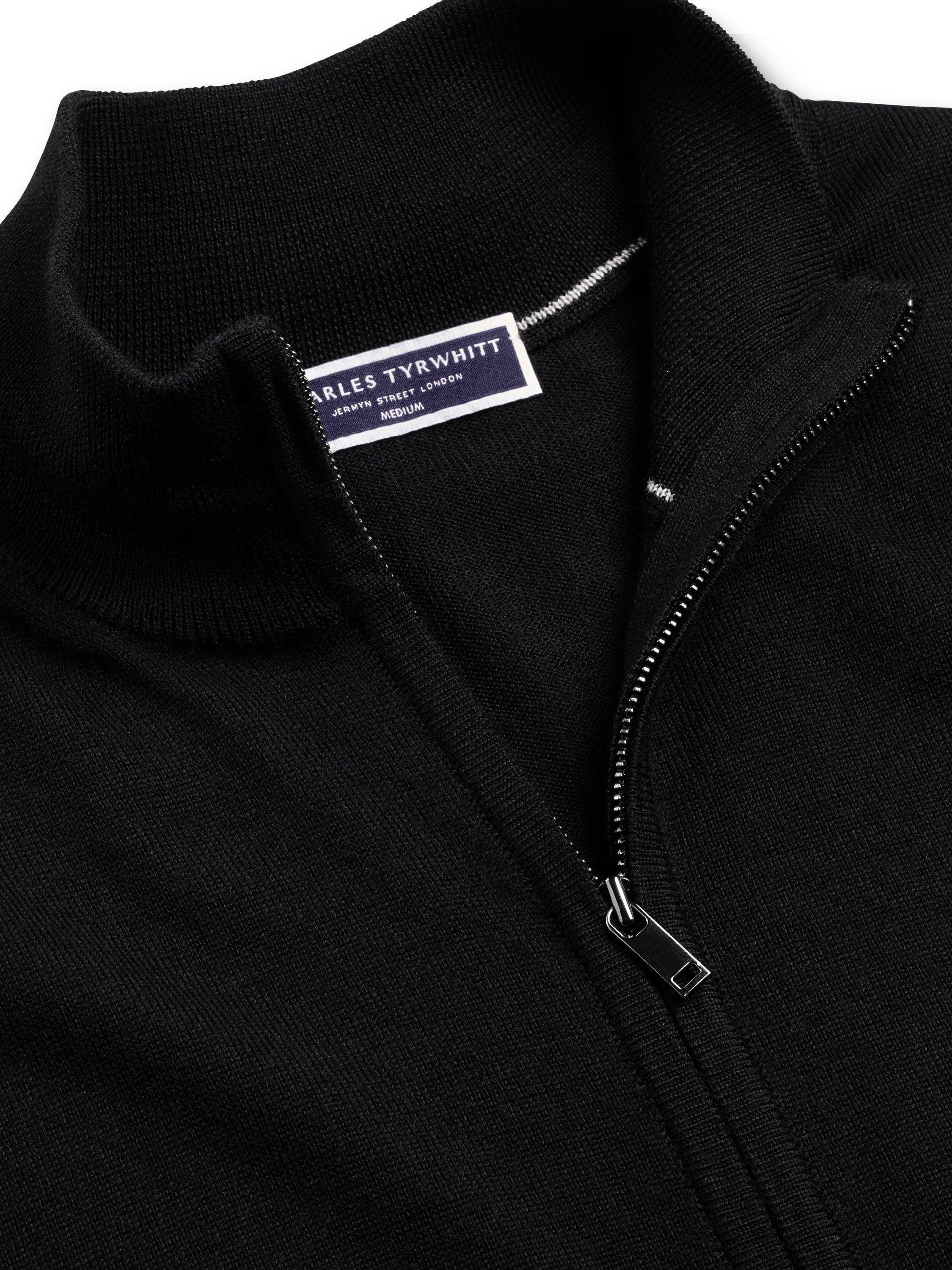 Product image 4 of 6, which shows Charles Tyrwhitt Merino Wool Knit Gilet, Black, S