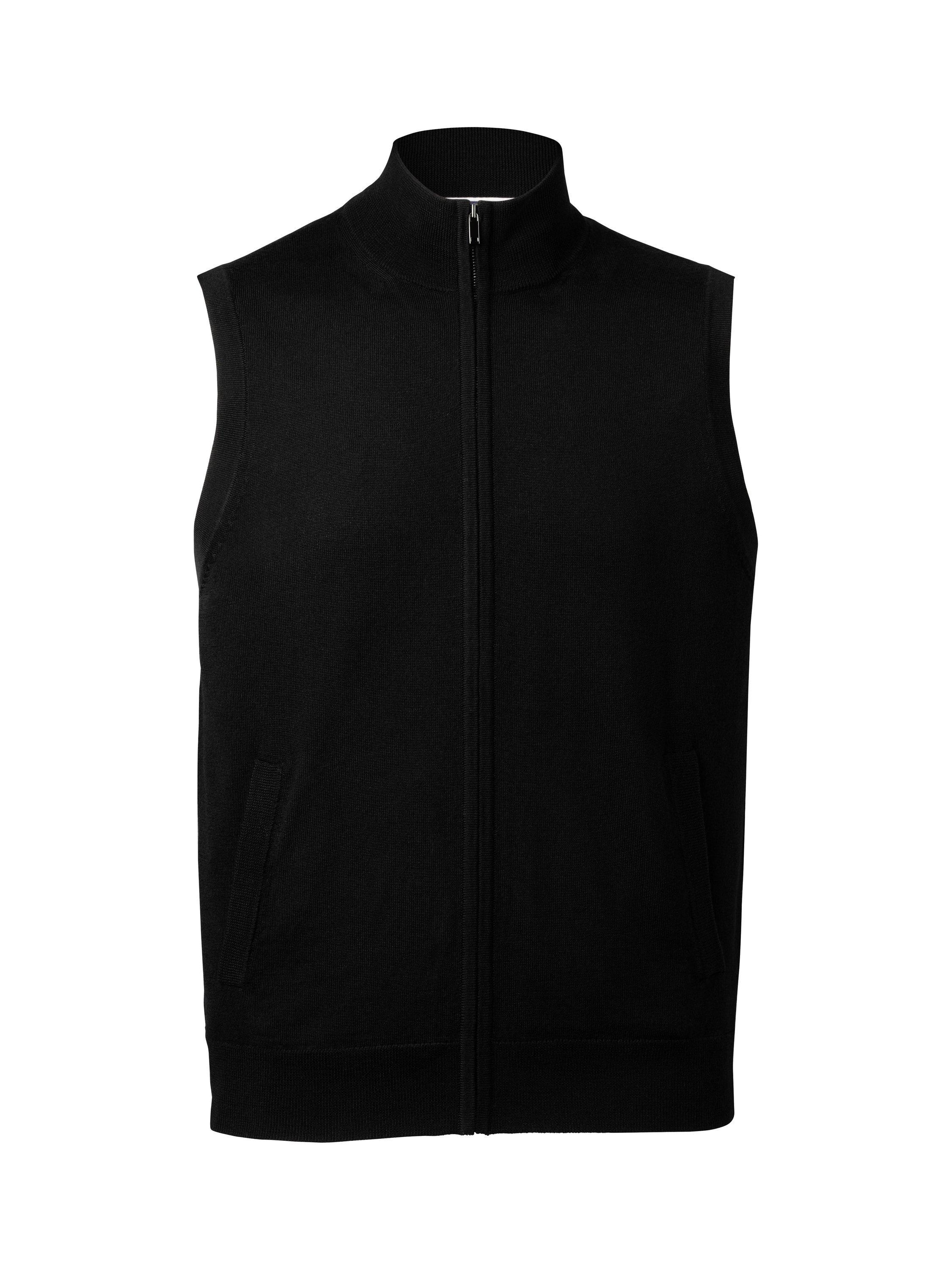 Product image 5 of 6, which shows Charles Tyrwhitt Merino Wool Knit Gilet, Black, S