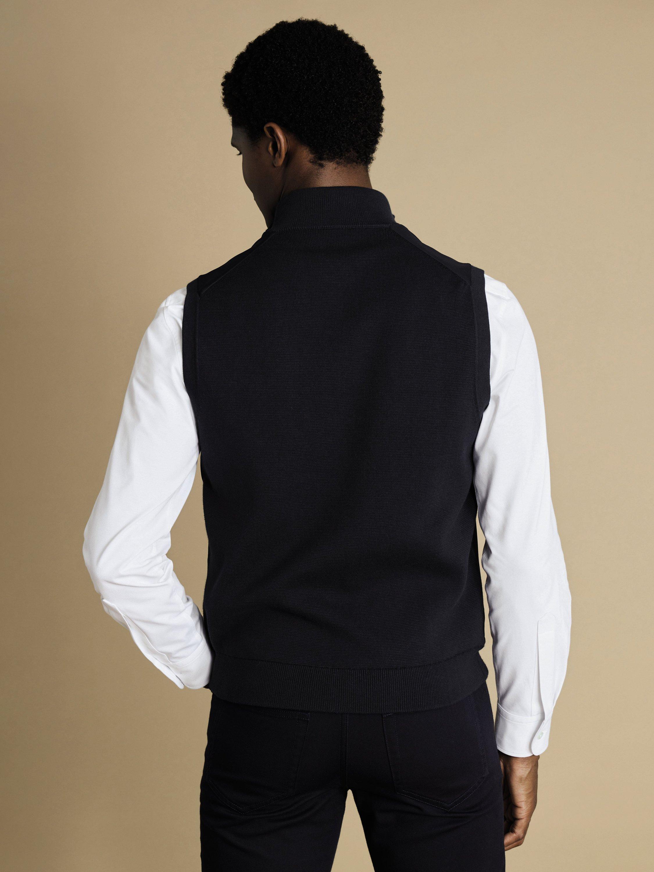 Product image 3 of 6, which shows Charles Tyrwhitt Lions Fleece Gilet, Navy, S